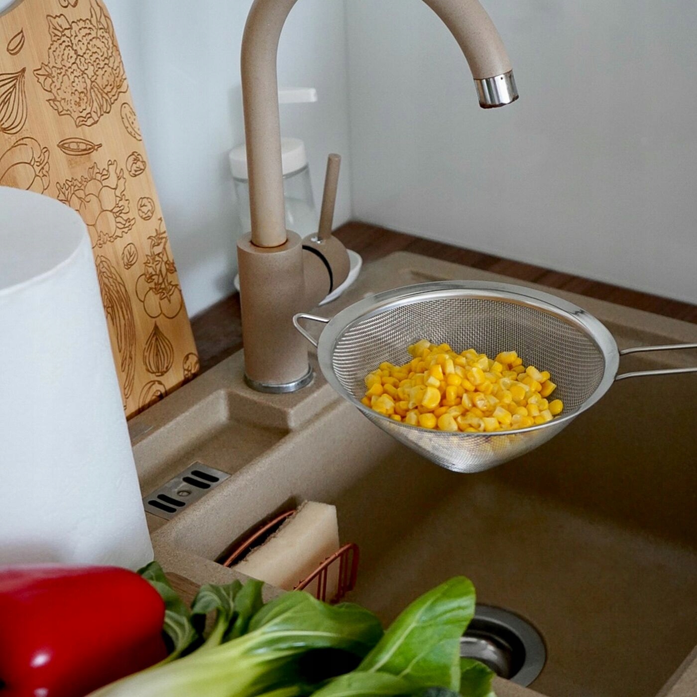 Stalowy DURSZLAK CEDZAK gęste sitko kuchenne z rączką stal nierdzewna Tadar Stan opakowania oryginalne