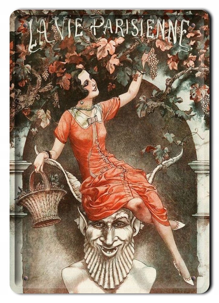 Życie Paryża Plakat Metalowy Szyld Obrazek Retro 12851