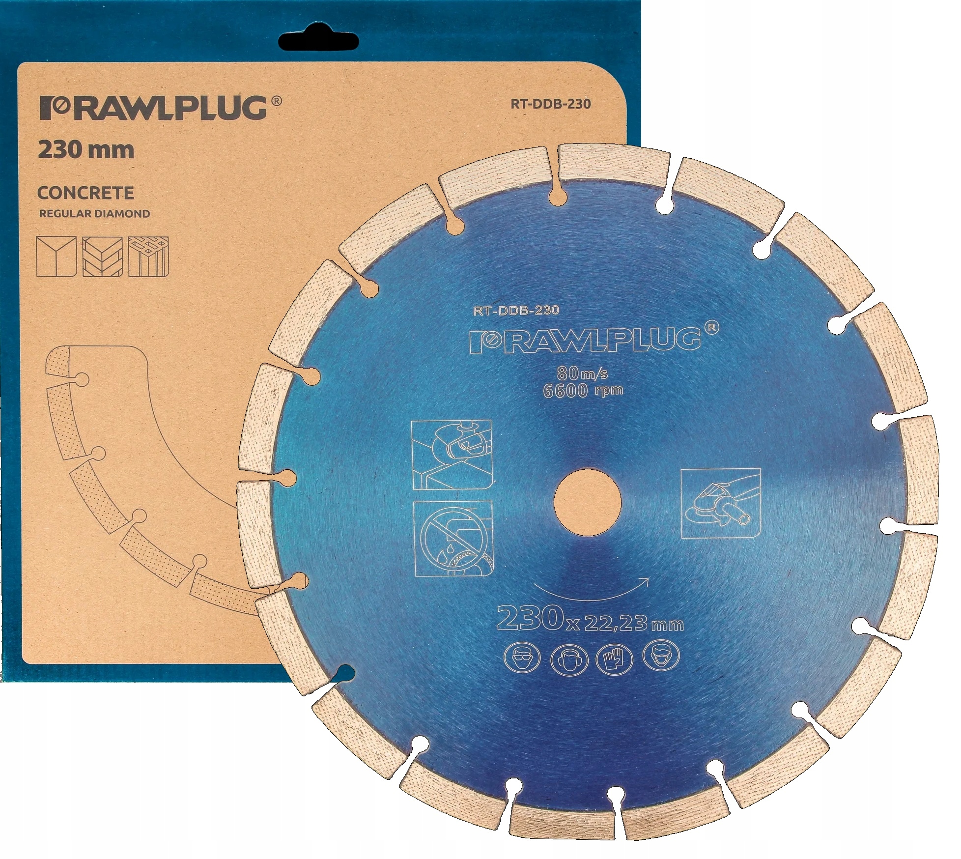 Rawlplug Tarcza diamentowa RT-DDB-230 Do Betonu Cegły 230X22,23MM 230mm