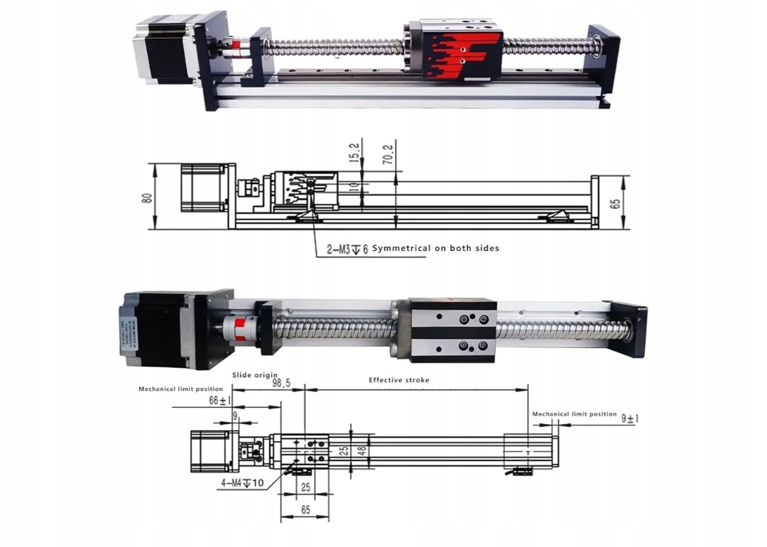 FSK40 prowadnica liniowa moduł Cnc silnikiem krokowy Nema 23