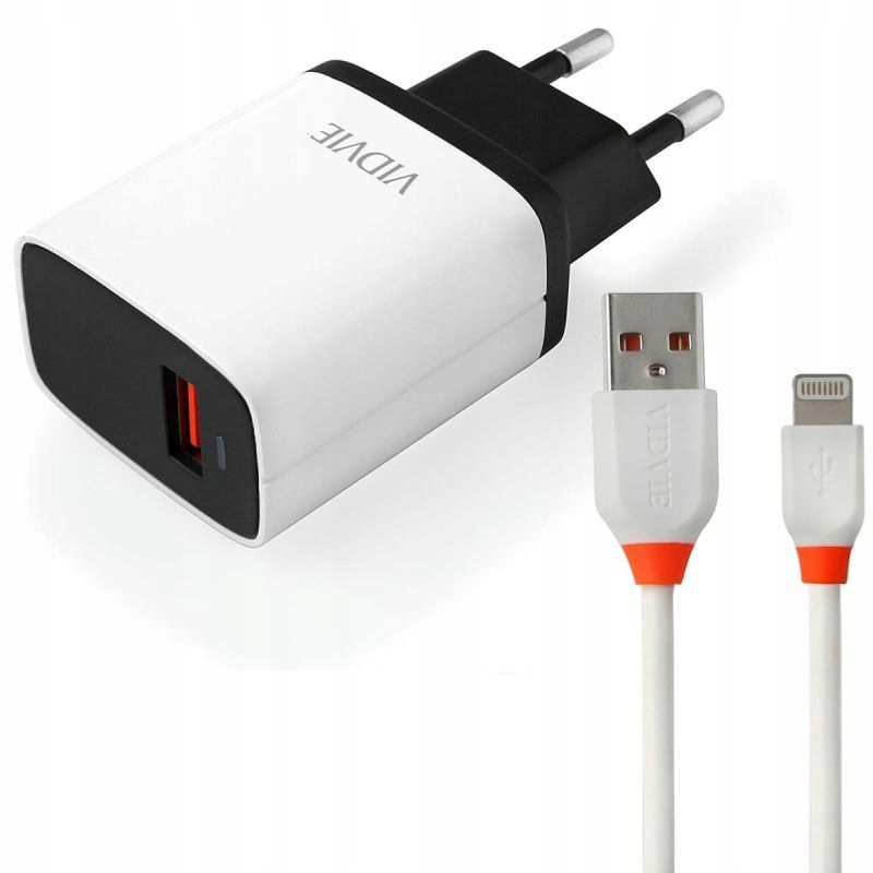 Ładowarka VIDVIE PLE215 1.2A 1xUSB +kabel iPhone