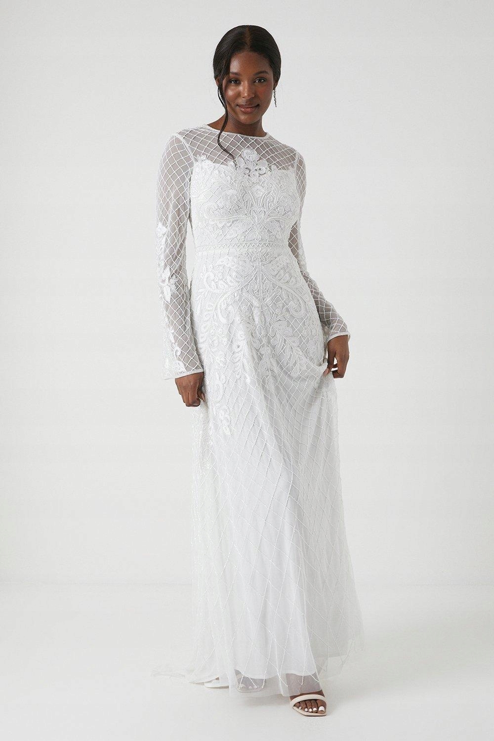 Coast Zdobená Smetanová Šaty (36)