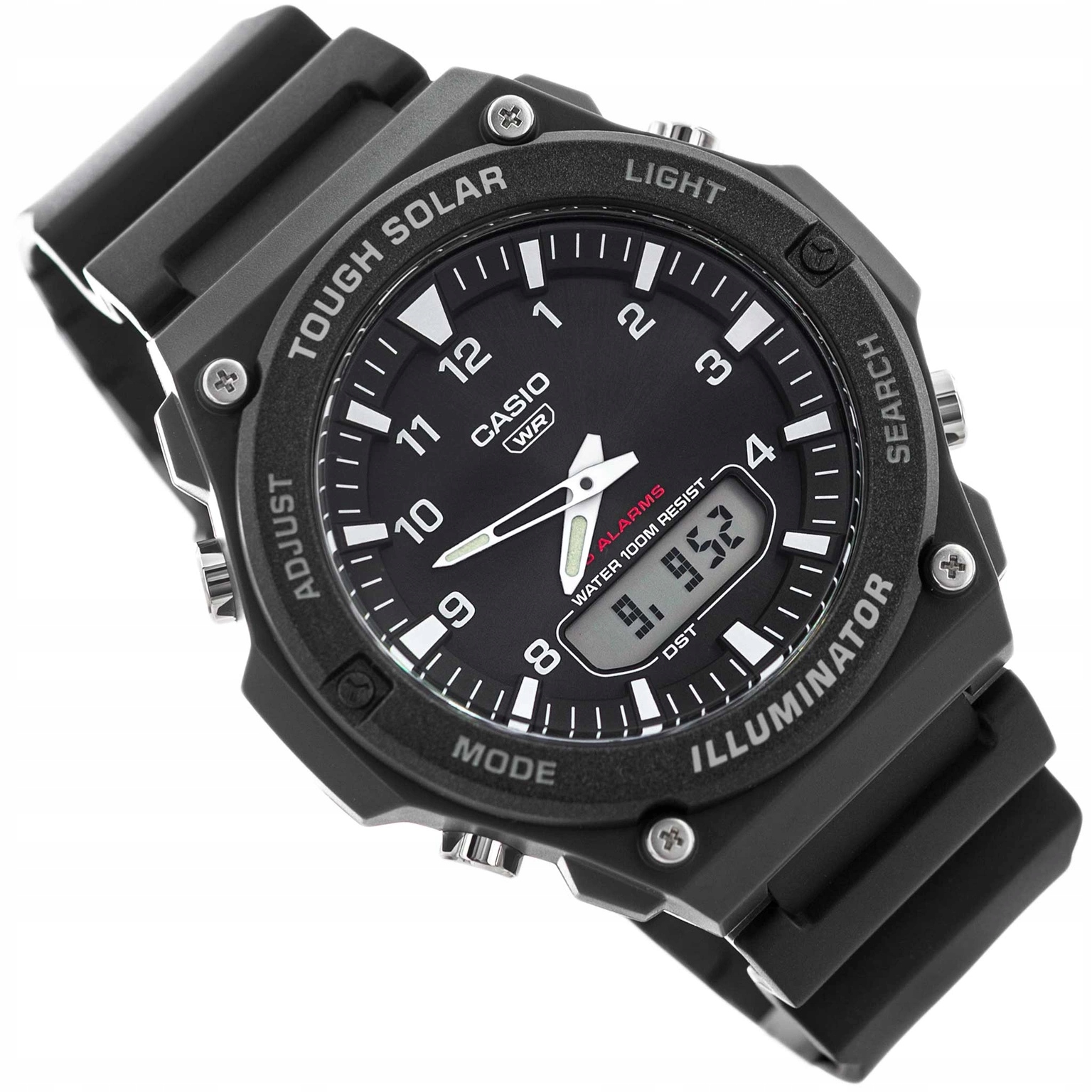 Pánské Hodinky Casio AQ-S820W-1AVEF Černé Na Pásku, Solární Časovač 100 M