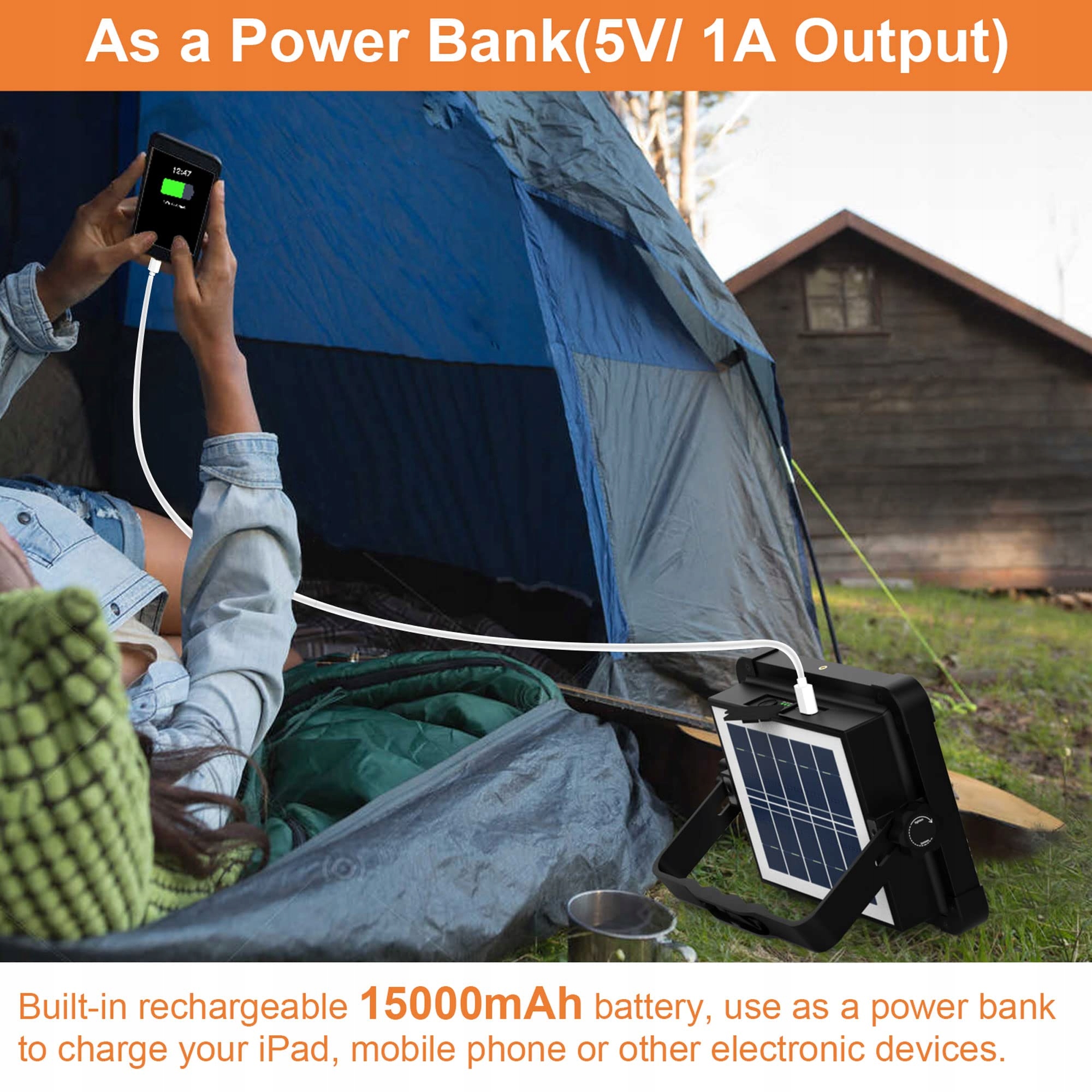 ERAY 150W LED Lampa Budowlana Solar Akumulatorowa Z Pilotem — miniatura 4