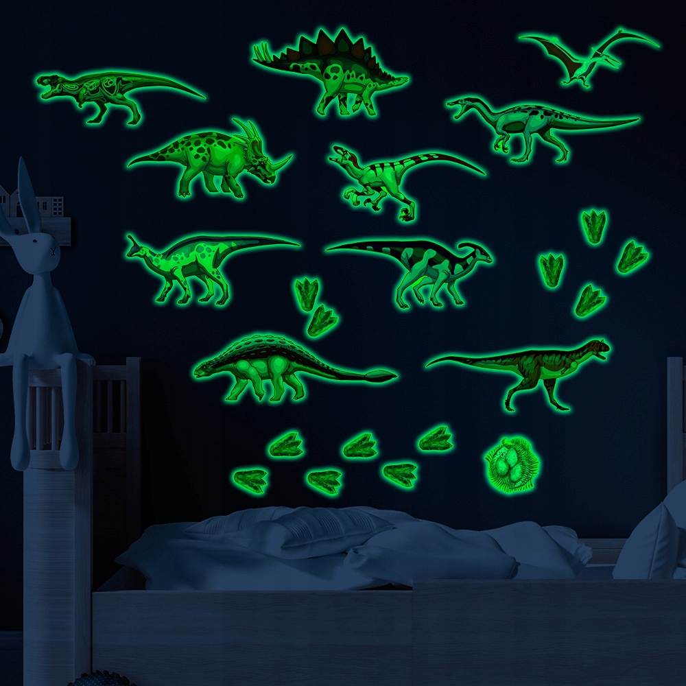 

Naklejka ścienna fluorescencyjna, dinozaur