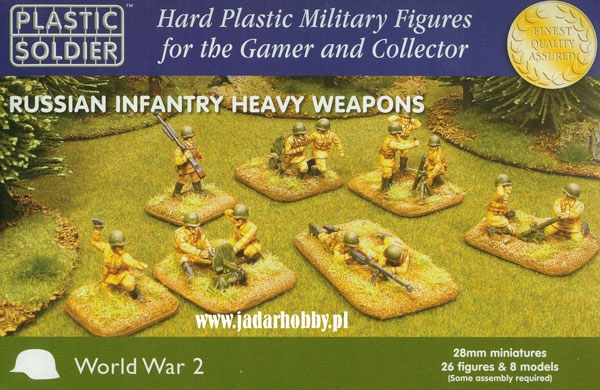 Plastikoví vojáčci 28mm WW2028002 Těžké zbraně ruské pěchoty z 2. světové války