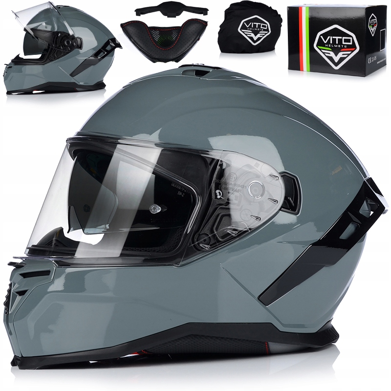 Motocyklová Prilba Vito Presto Nado Grey Systém Pinlock Blenda Ece 06