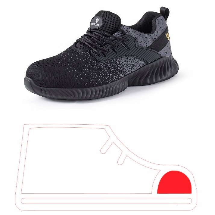 Buty Robocze Półbuty Ochronne Lekkie Bhp Męskie Sportowe Podnosek S1 36-47