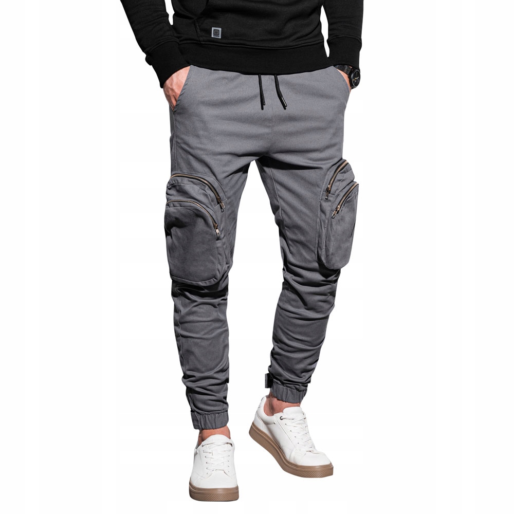 

Spodnie męskie joggery baggy P996 szare M
