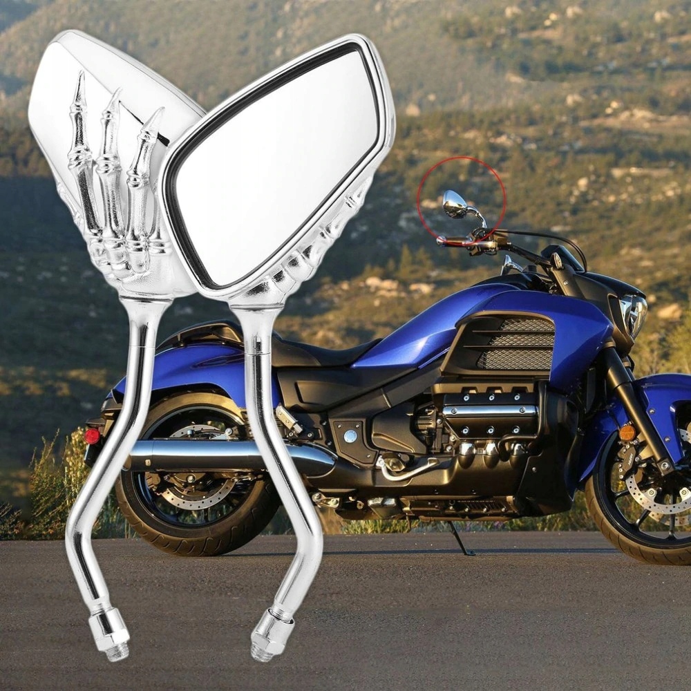LUSTERKA CHROM MOTOCYKL RĘKA SZKIELETU M8 DŁOŃ Producent inny
