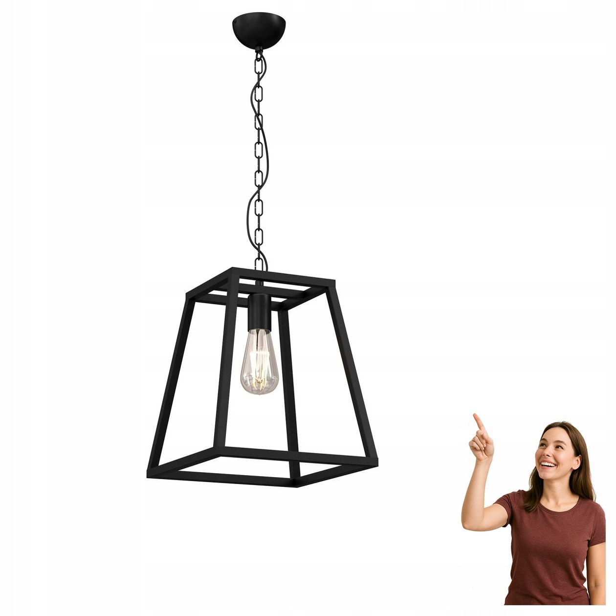 Trapézová závěsná lampa Frame 6517 Luminex