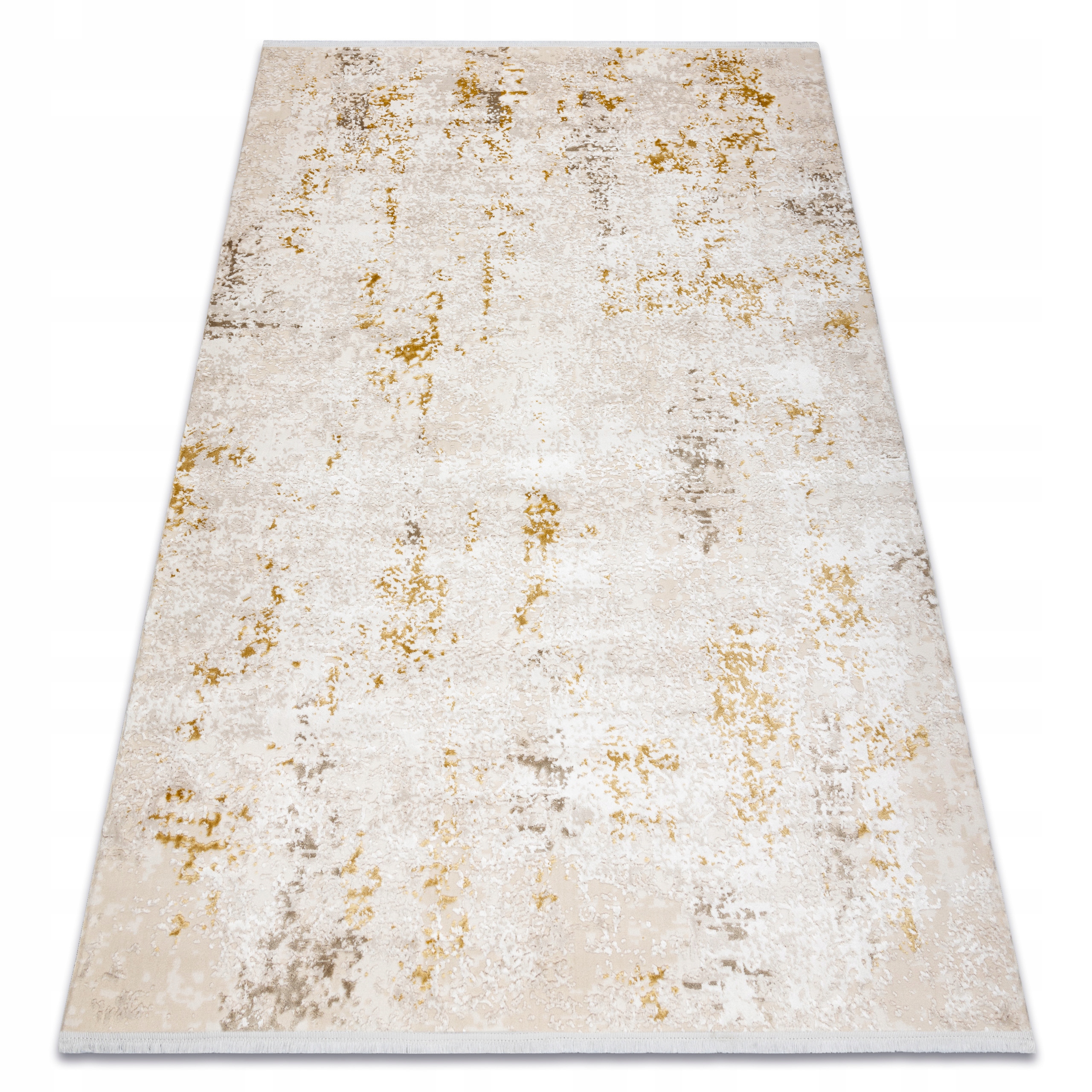 Strukturálny Koberec 160x220 Vintage krém/zlatý Strapce #D1803