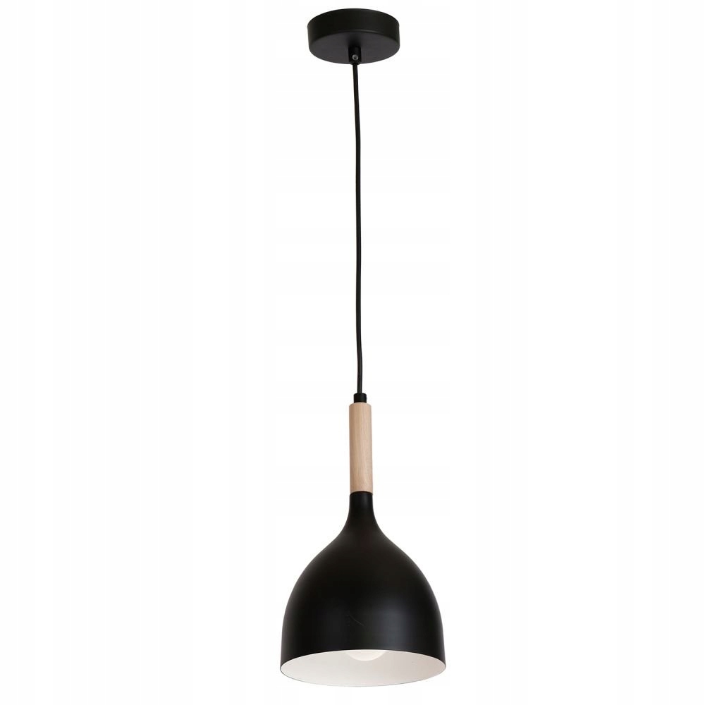 Černá závěsná lampa Noak Wood 1191 Luminex
