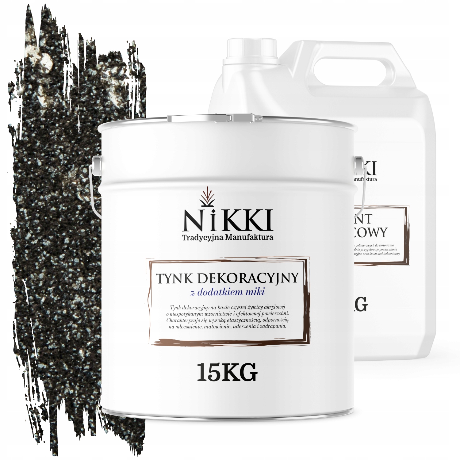 Dekoratívna Omietka Vonkajšia/vnútorná 15KG Sivá So Striebornou Mikou D921 Základný Náter