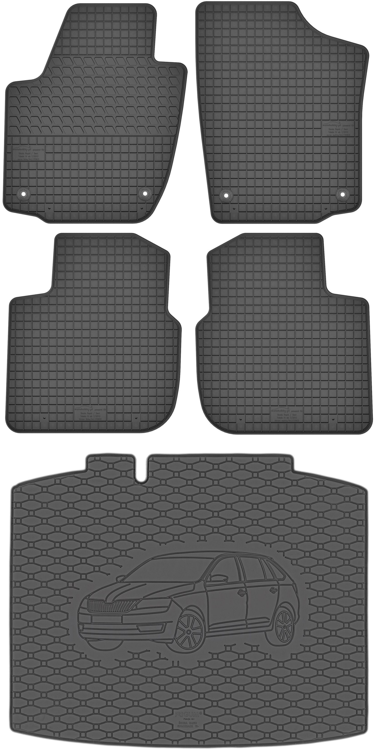 

Skoda Rapid Spaceback 2012-2019 Dywaniki mata