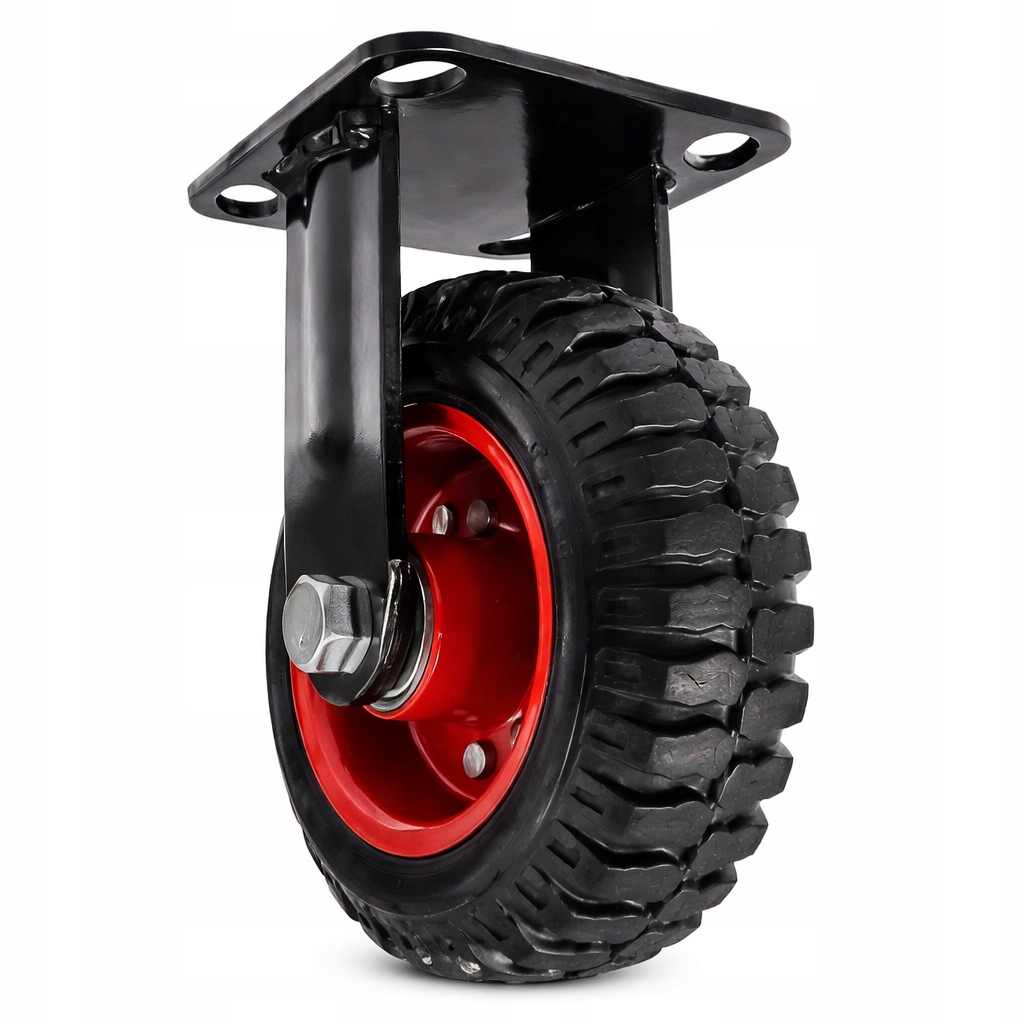 Koło Transportowe Stałe 206 mm 235 kg Przemysłowe Stal Wzmocniona Guma