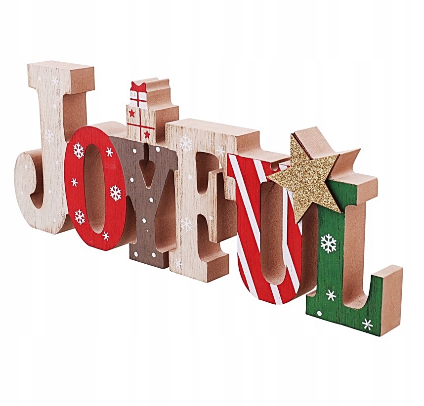 

Joyful Dekoracja Figurka Świąteczna Napis Dekoracy
