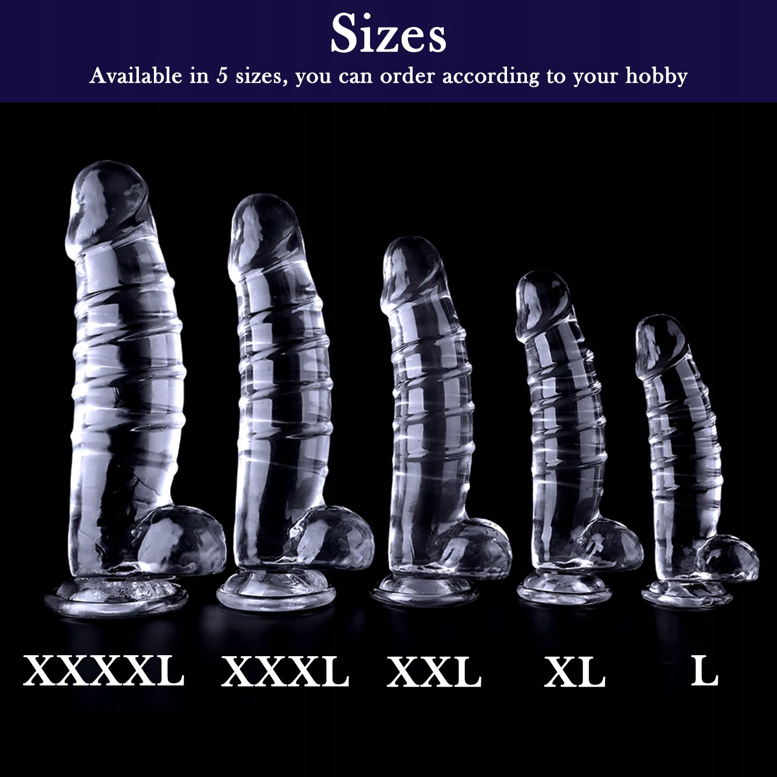 BDSMLOVE XXL Dildo Przezroczysty Realistyczny Z Przyssawką Analny Duży — miniatura 3