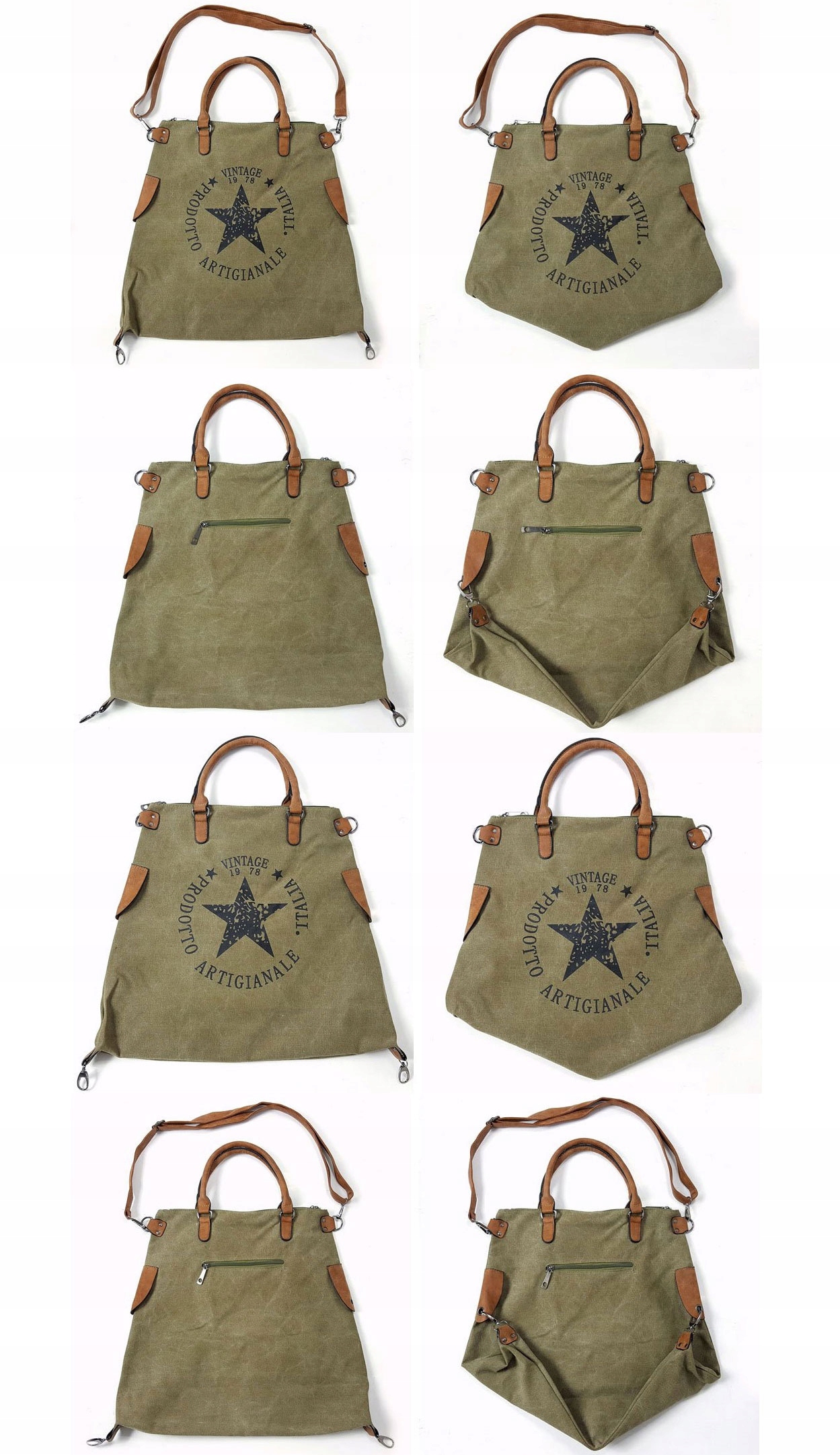 TOREBKA GWIAZDA VINTAGE WOREK SHOPPER BAG TORBA XL Zapięcie zamek