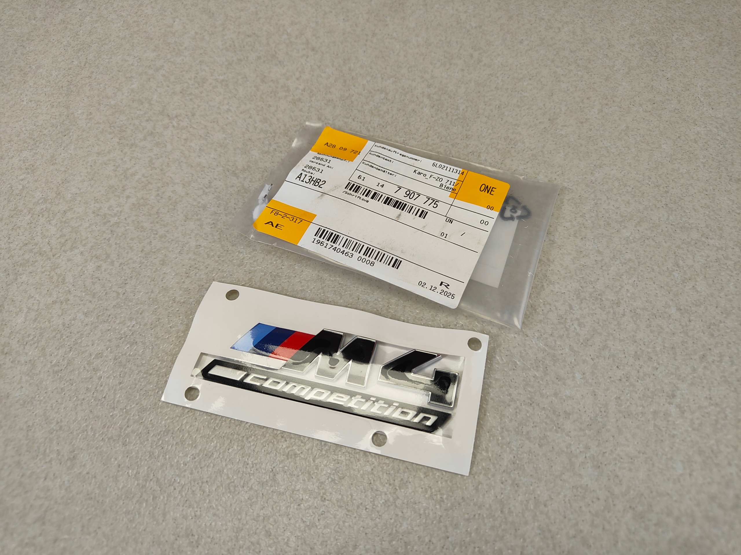 Nápis Emblém Znak Logo Bmw 4 G82 M4 Competition 7907775