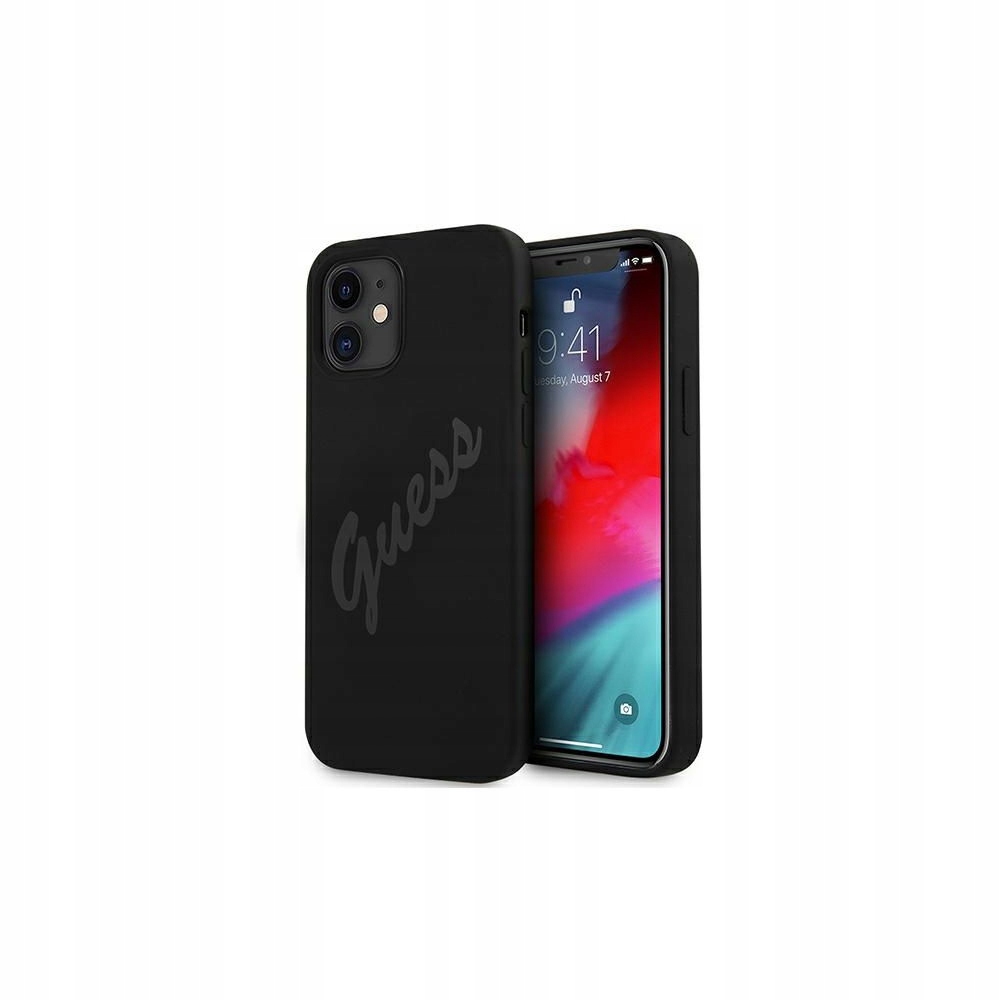 Etui Guess Script Vintage na iPhone 12 mini czarne Guess