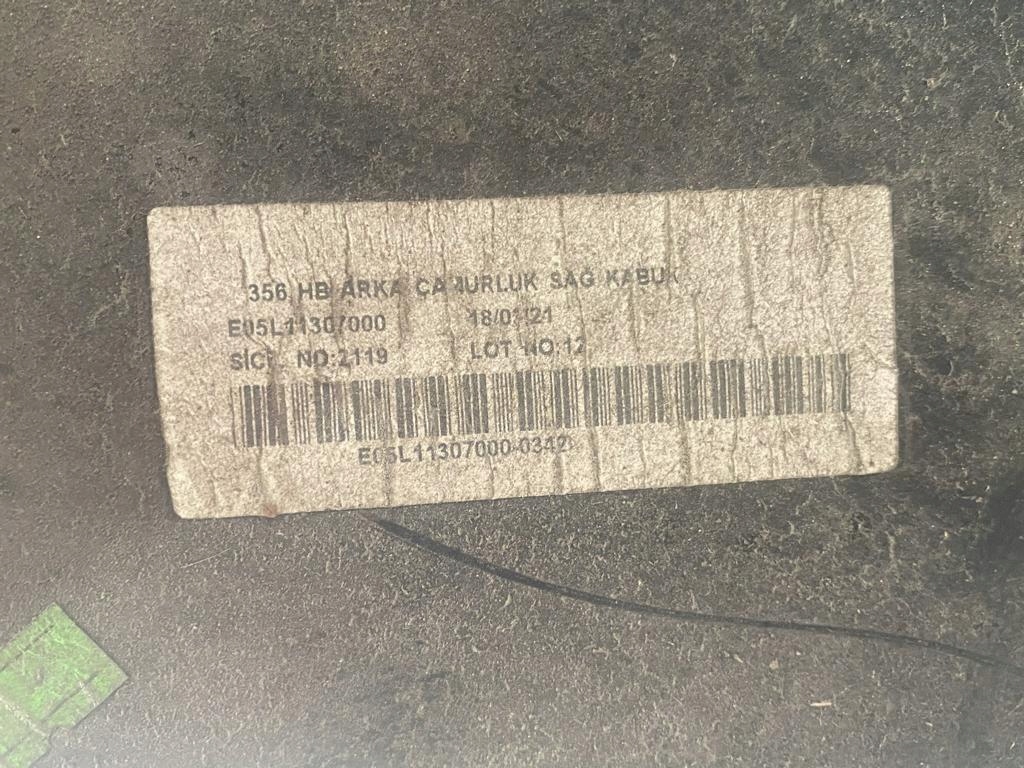 mudguard right rear part HB FIAT TIPO II 21R. LIFT mudguard
