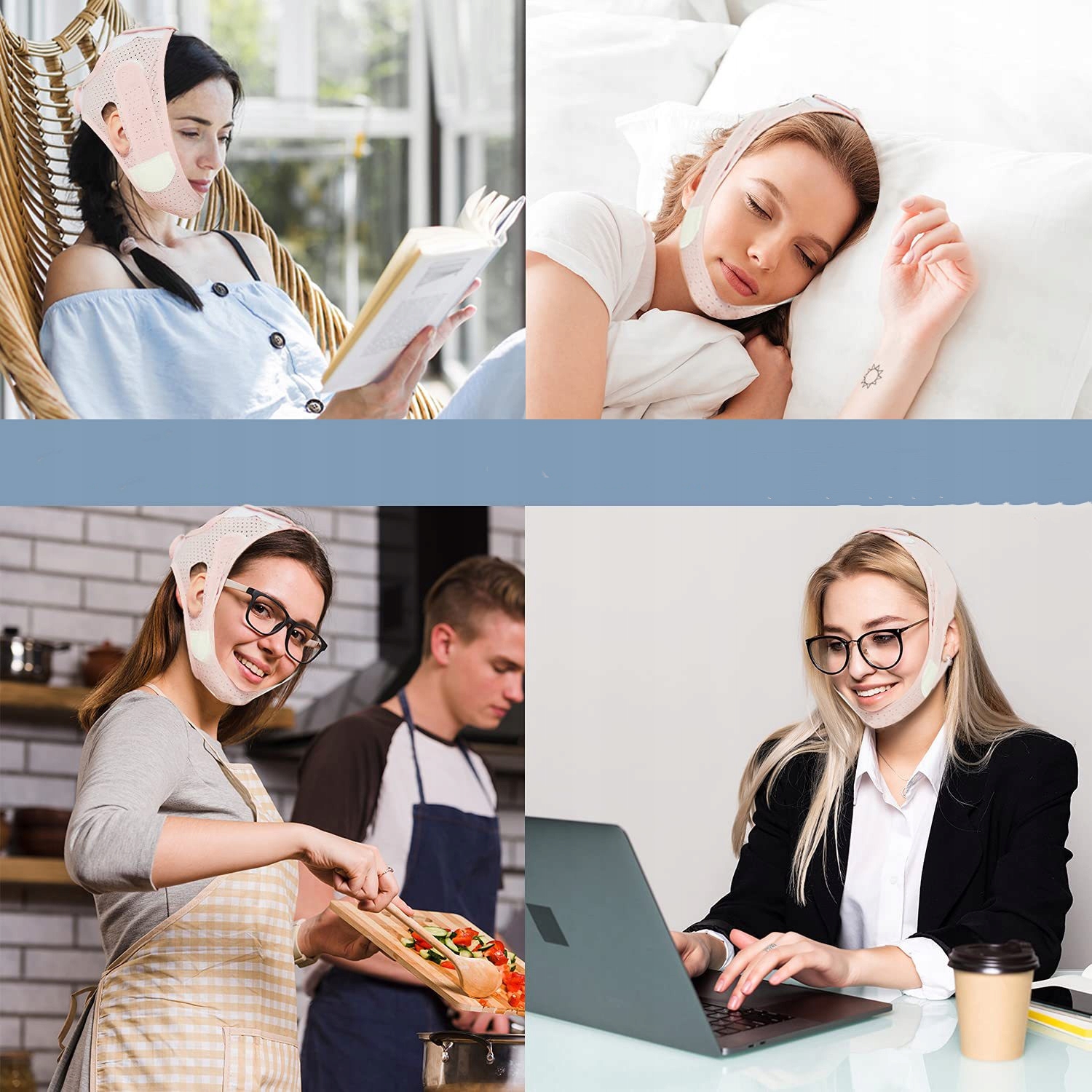 Podwójny reduktor podbródka pasek twarzy Rodzaj maska