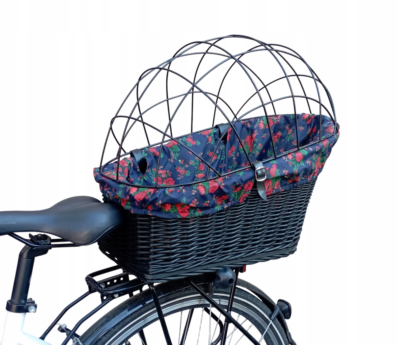 Transporter wiklinowy na rower kosz na Bagażnik +Obszycie Poduszka