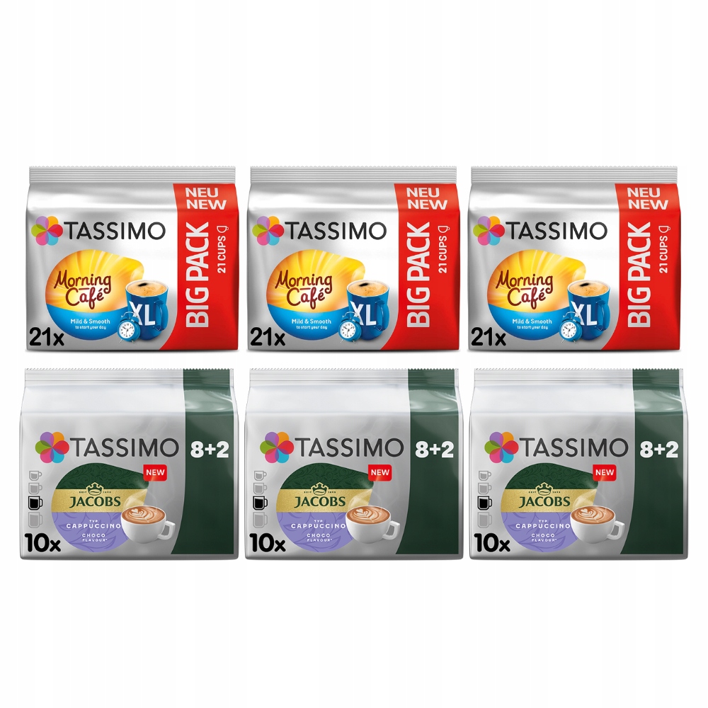 Kapsułki Tassimo Morning Cafe Mild XL, Cappuccino Choco 6 op. [93 kawy]