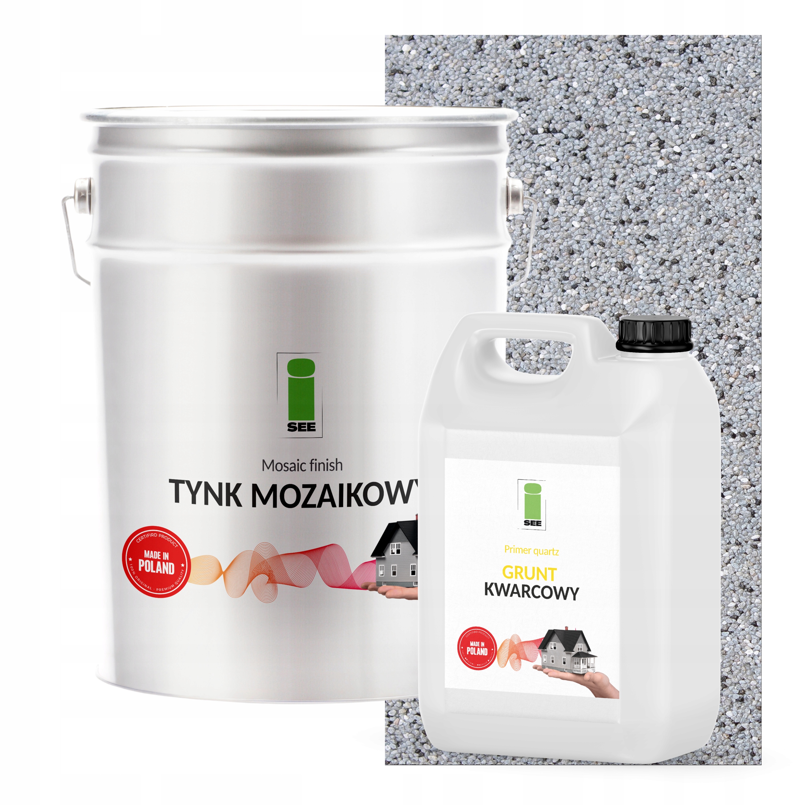 Mozaiková Omietka Šedá Mozaika 25Kg Základný Náter Vo Farbe Sada Na 6,6 m2