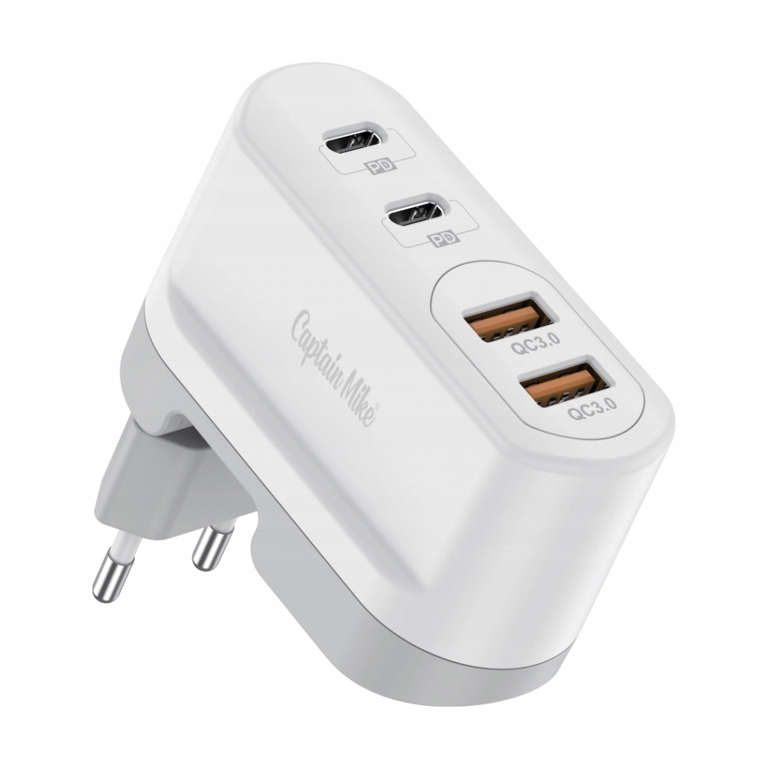 Přenosná skládací síťová nabíječka 2xUSB +2xUSB type-C Pd 40W Qc 18W