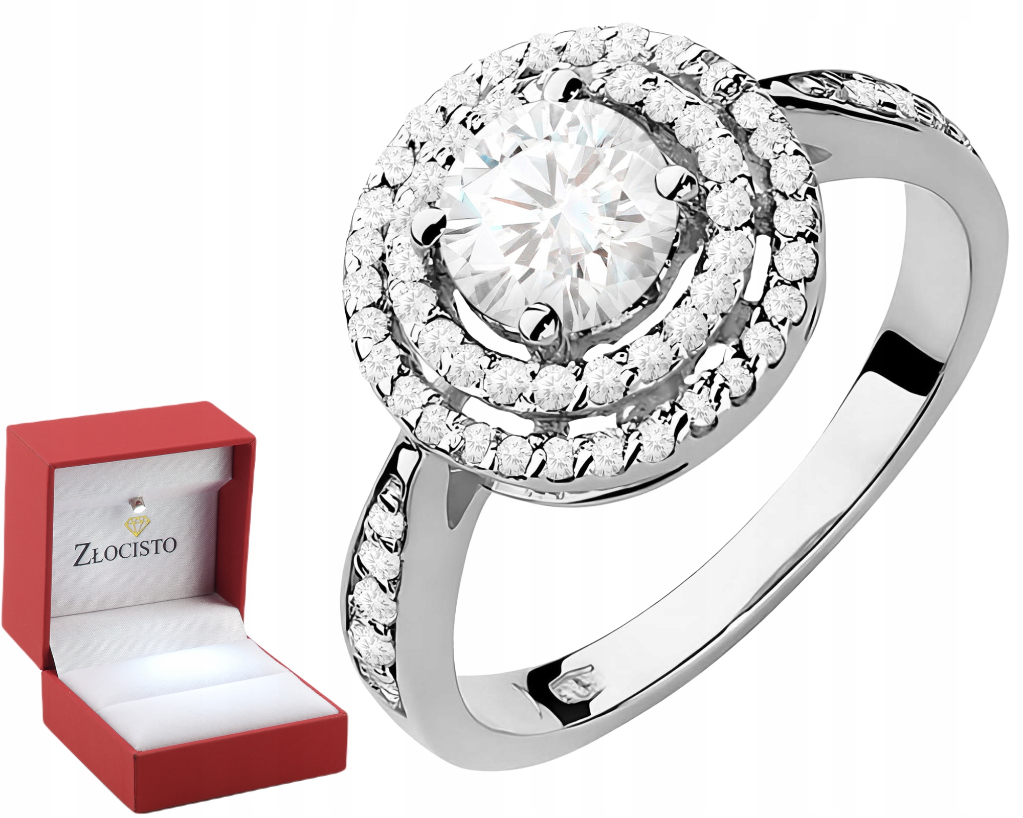 Bílé Zlato Prstýnek Laboratoriánské Diamanty Jako Dárek Zlato 585 14K