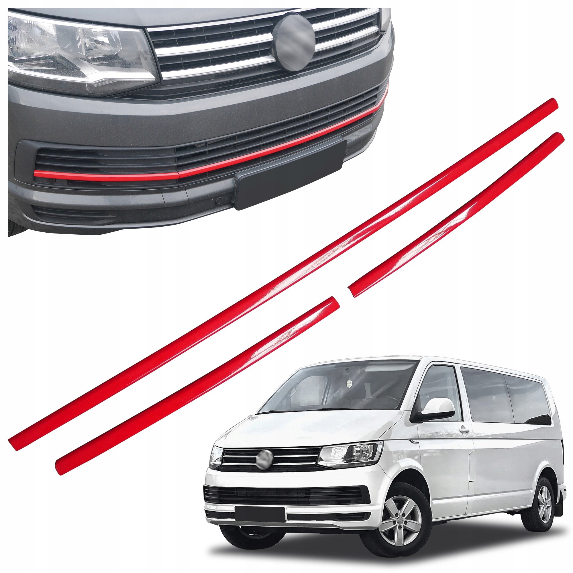 Lišty atrapy predného nárazníka pre Volkswagen Caravelle VI T6 2015-2019