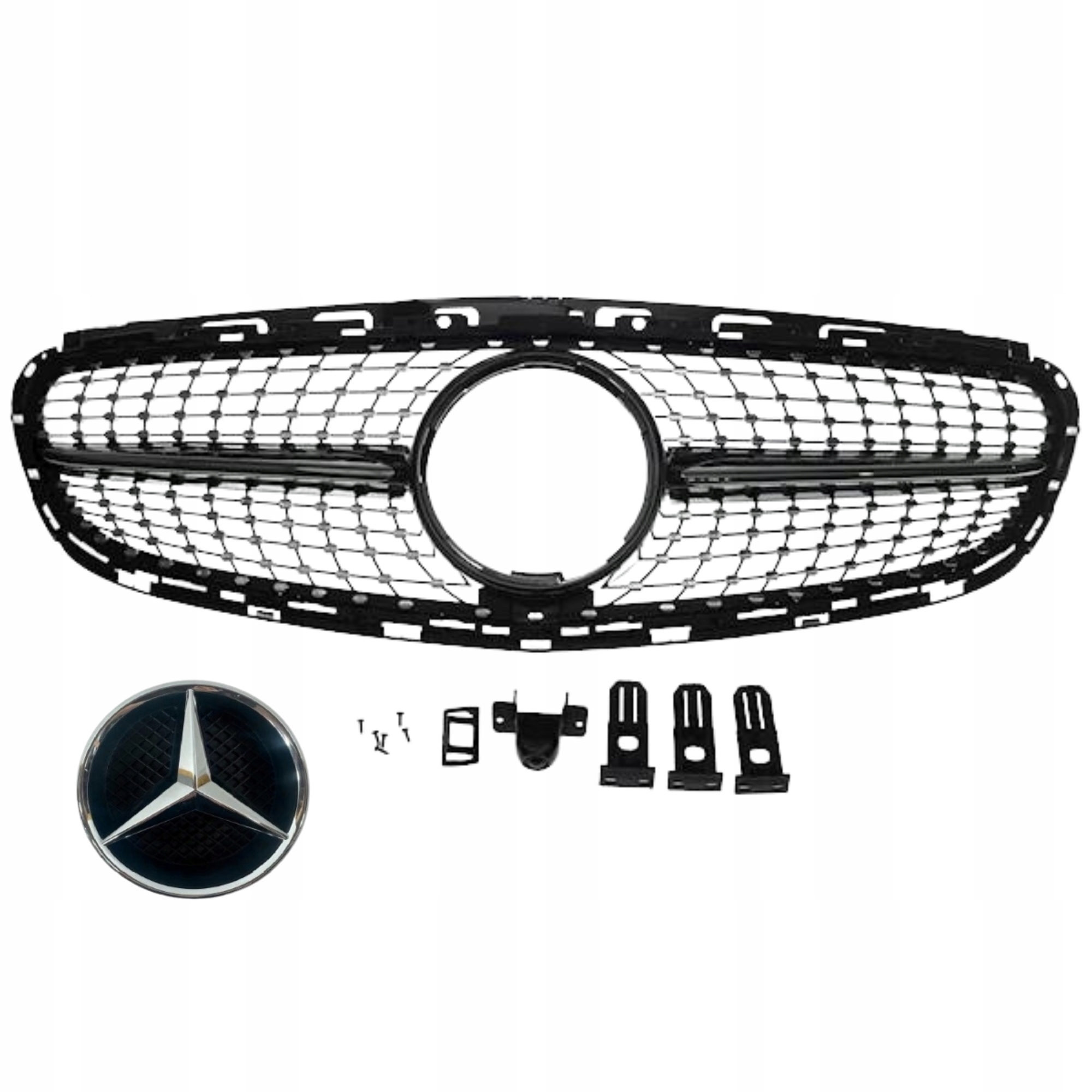 Mercedes E Třída W212 13 – Atrapa Gril Mřížka Nárazník Přední Diamond Černá