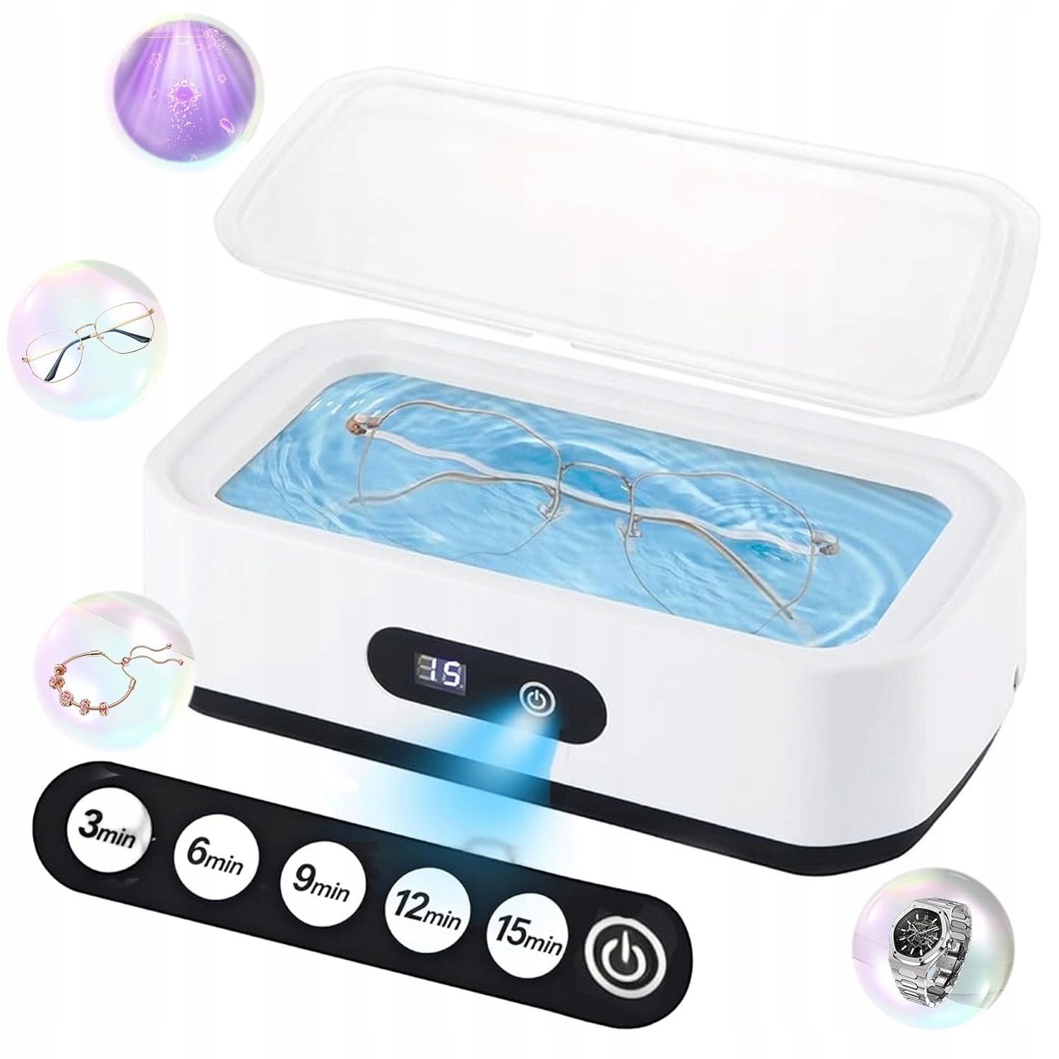 Sterylizator Ultradźwiękowy Kosmetyczny Myjka Do Okularów, Biżuteri 650ML