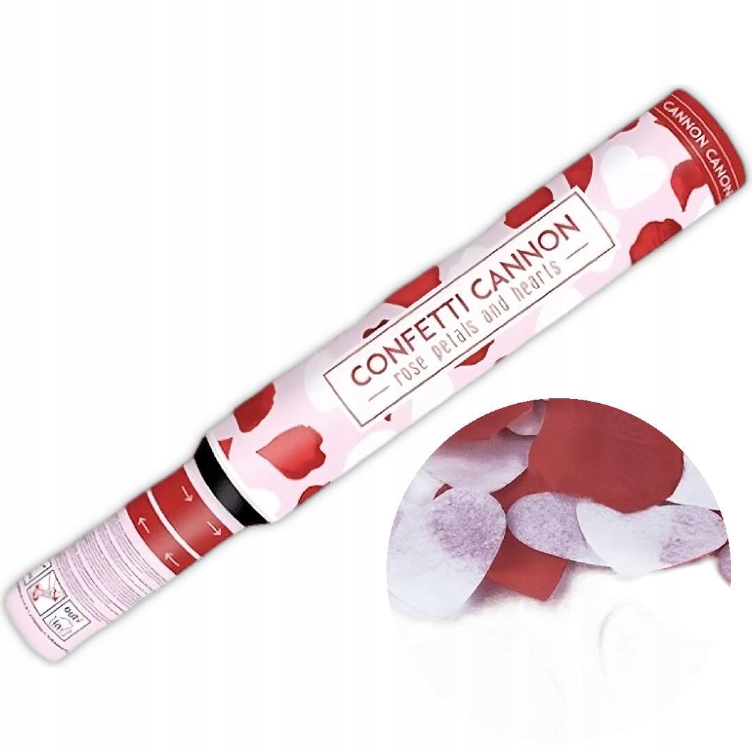 TUBA strzelająca z sercami i płatkami róż 50 cm