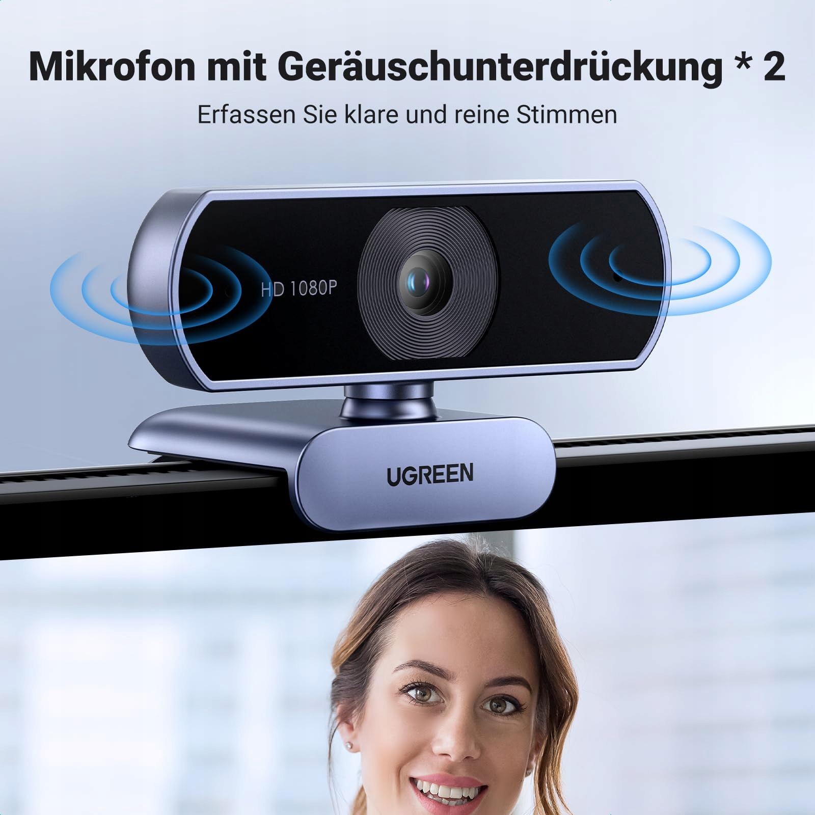 UGREEN Kamera Internetowa Full HD 1080P Mikrofon USB Streaming PC — miniatura 5