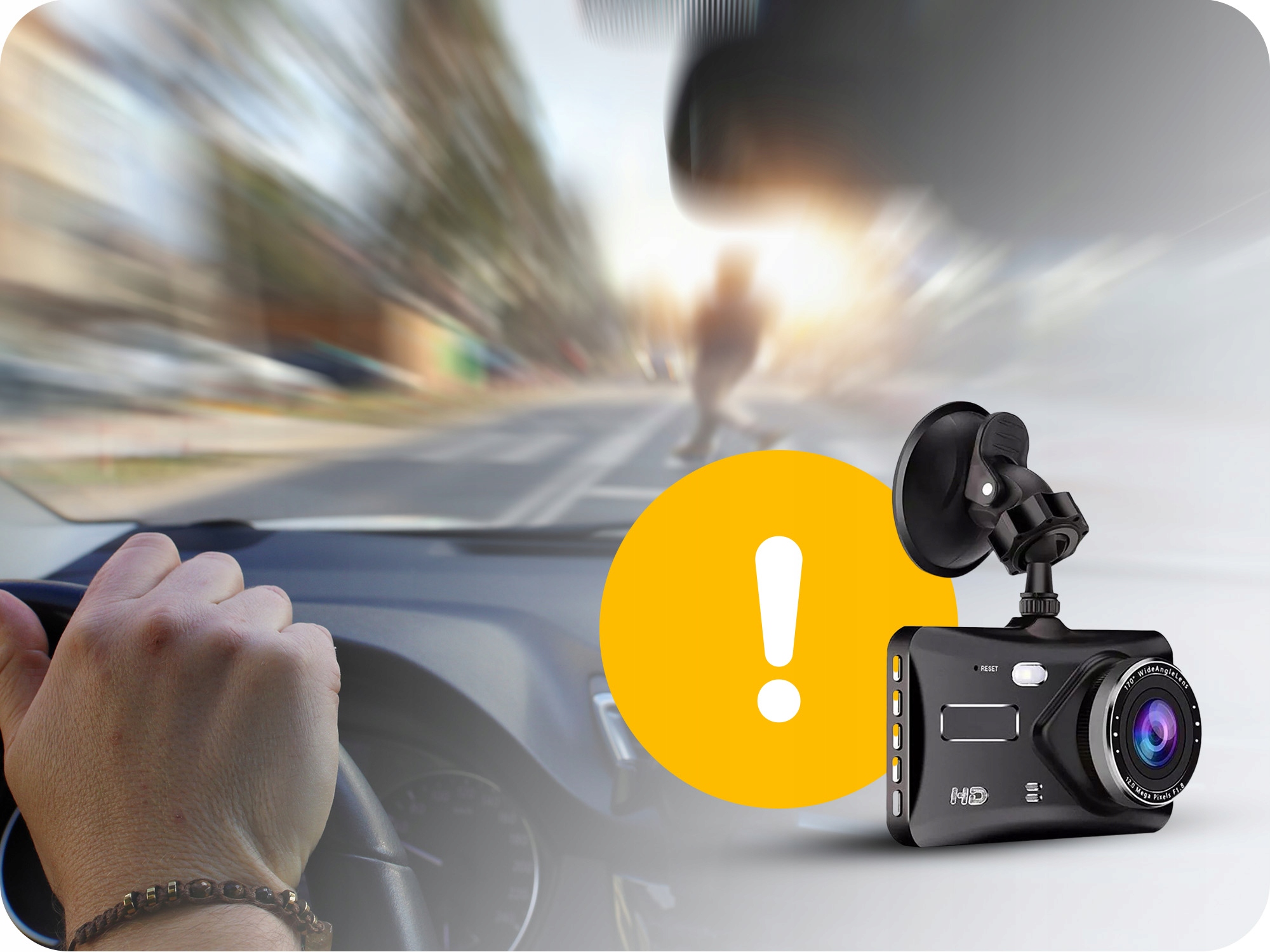 KAMERA SAMOCHODOWA REJESTRATOR COFANIA + Karta 32GB + DOTYK + POLSKIE MENU Kąt widzenia 170°