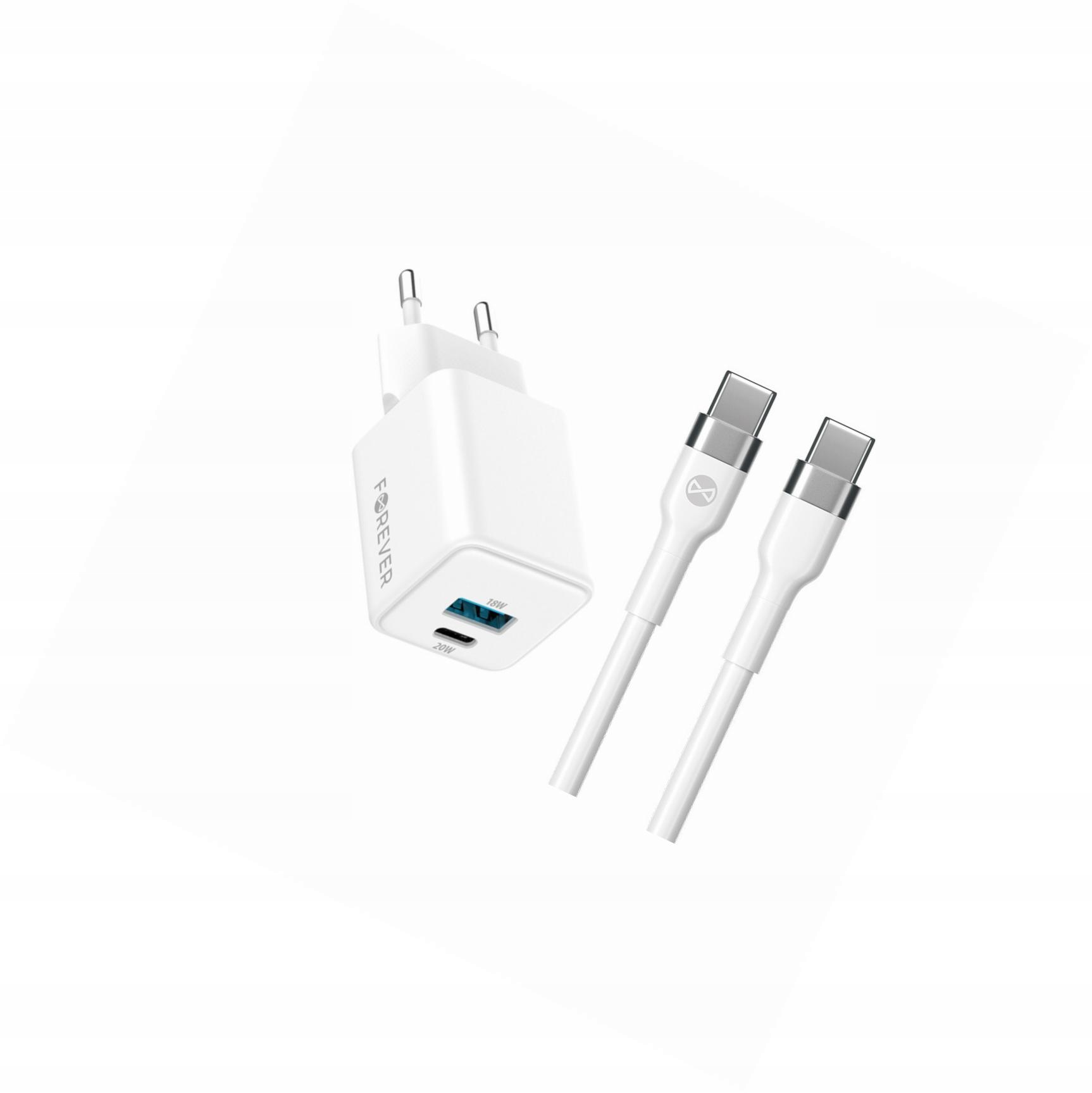 Szybka ładowarka GaN 20W 2 wejścia długim z kablem 2m do Xiaomi Mi 11T Pro