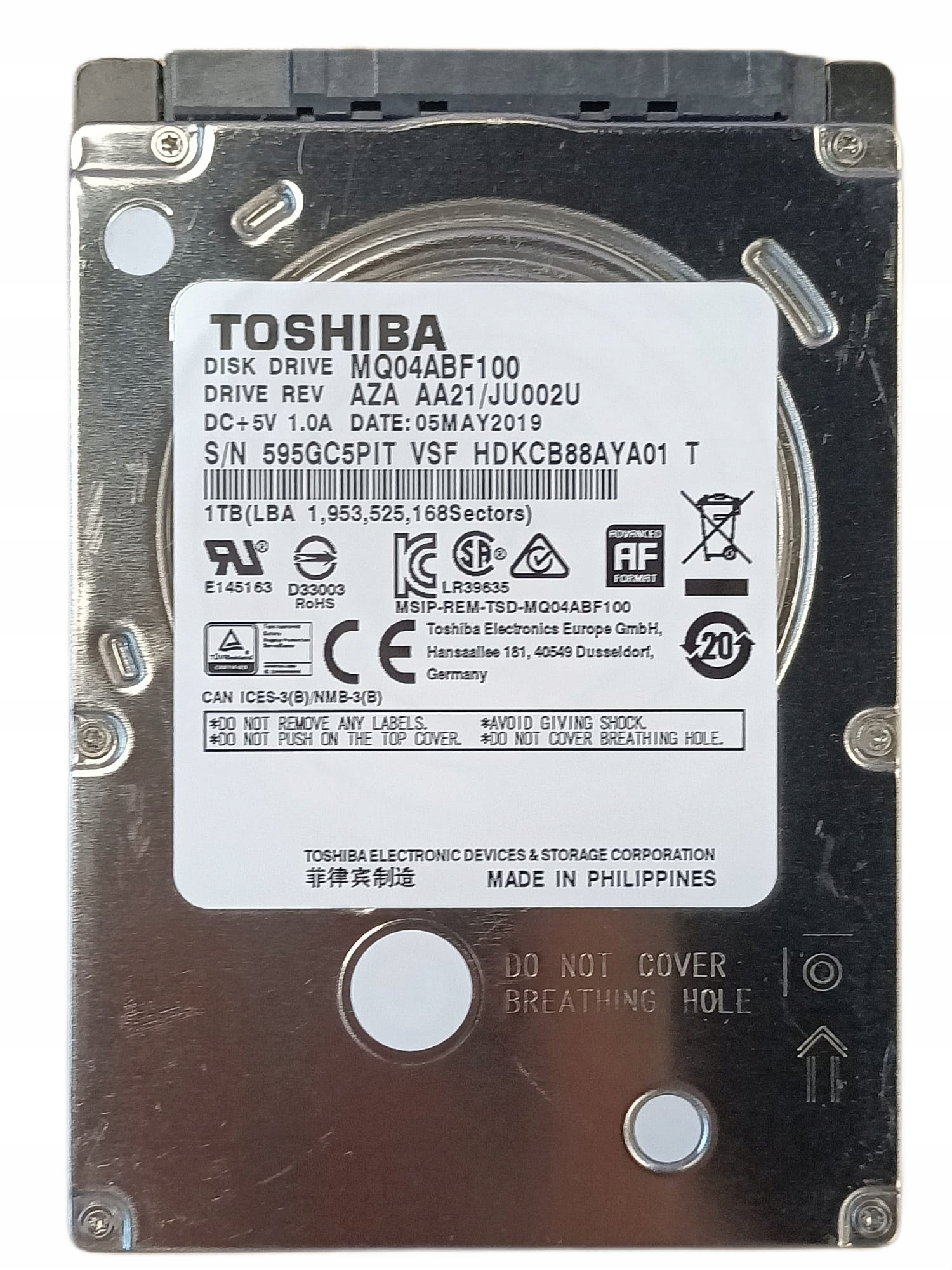 DYSK TWARDY HDD TOSHIBA 1TB 2,5" MQ04ABF100 H836