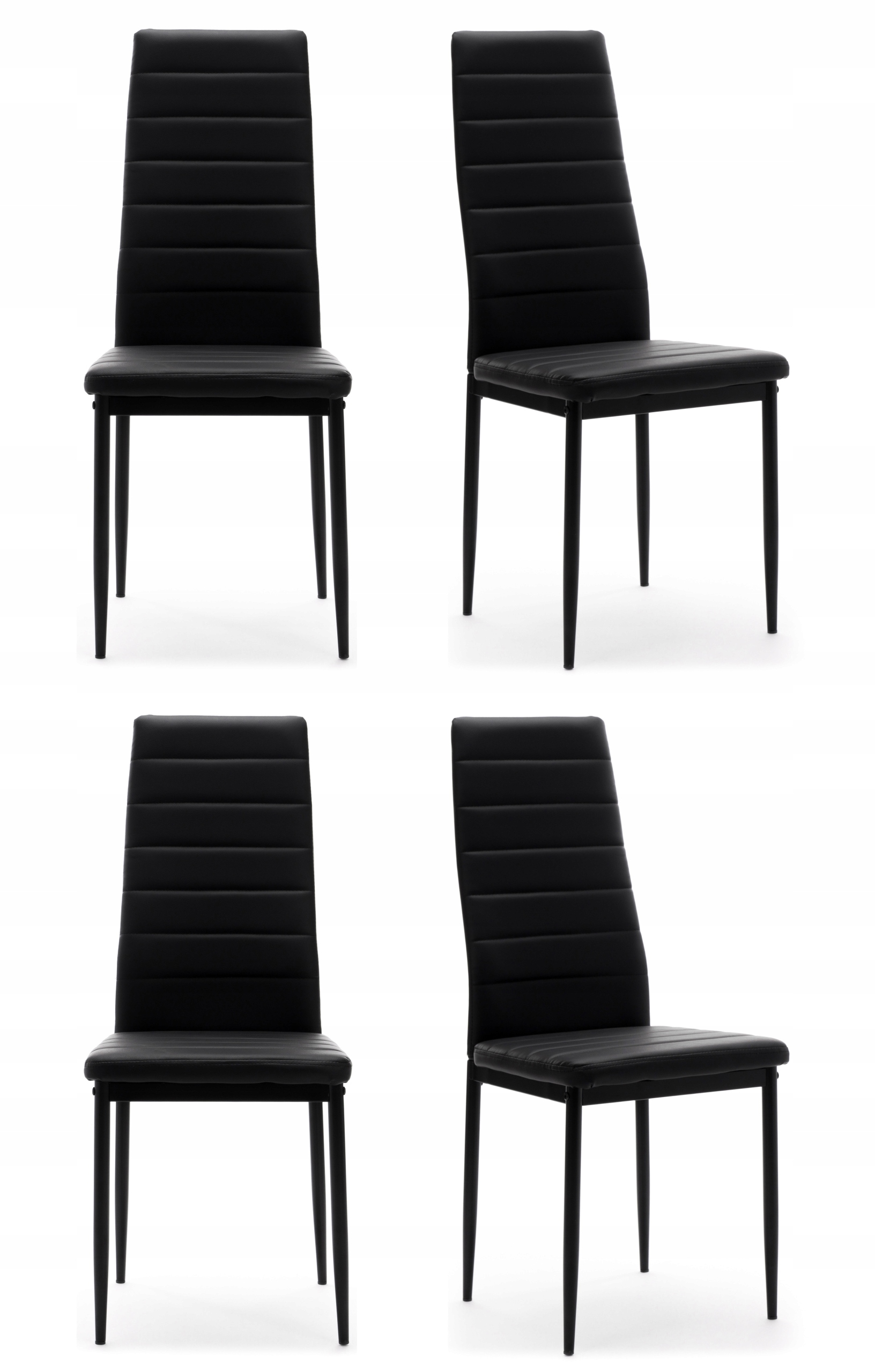 KRZESŁO TAPICEROWANE FADO EKOSKÓRA CZARNE