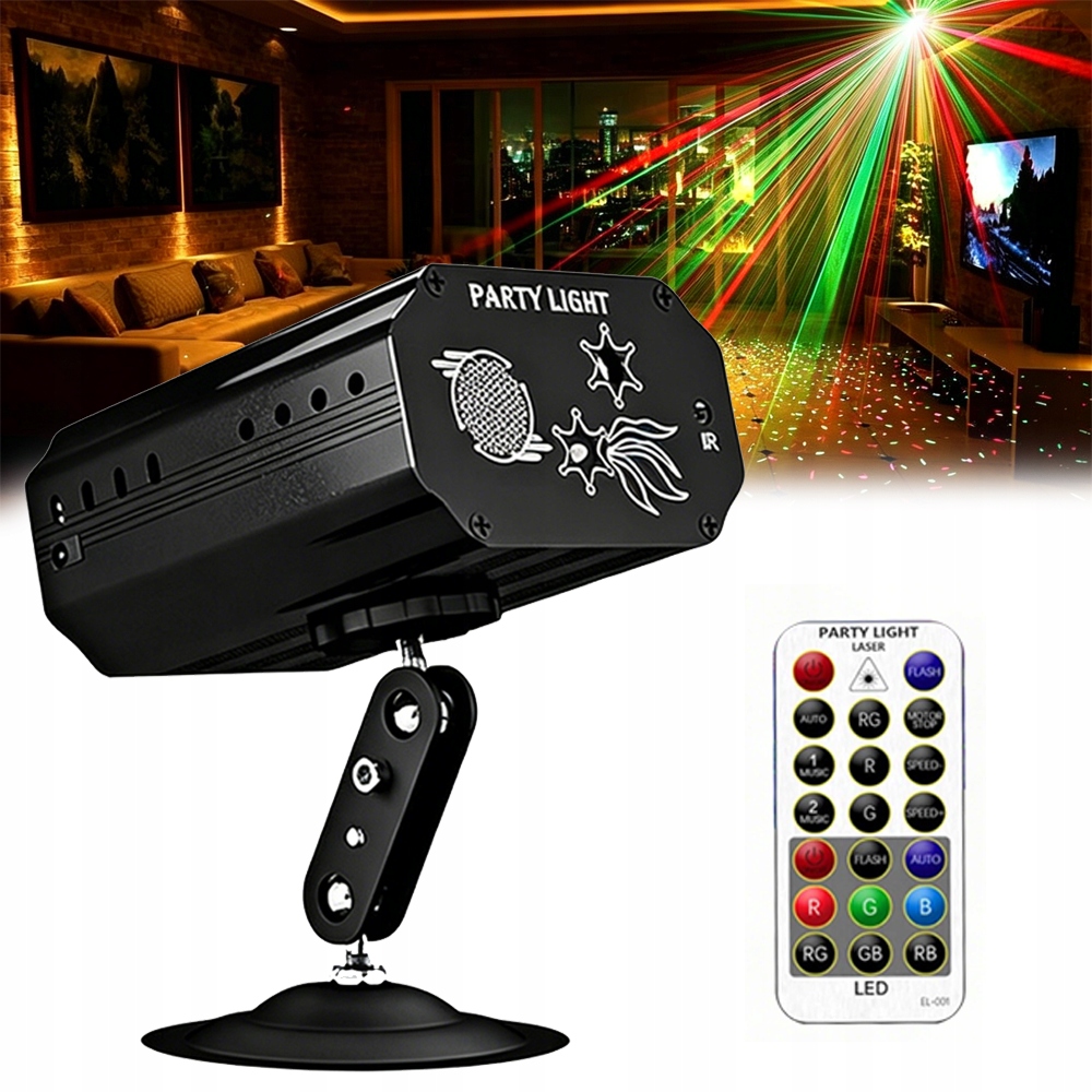 Diskotékové světlo Led Rgb projektor s dálkovým ovládáním