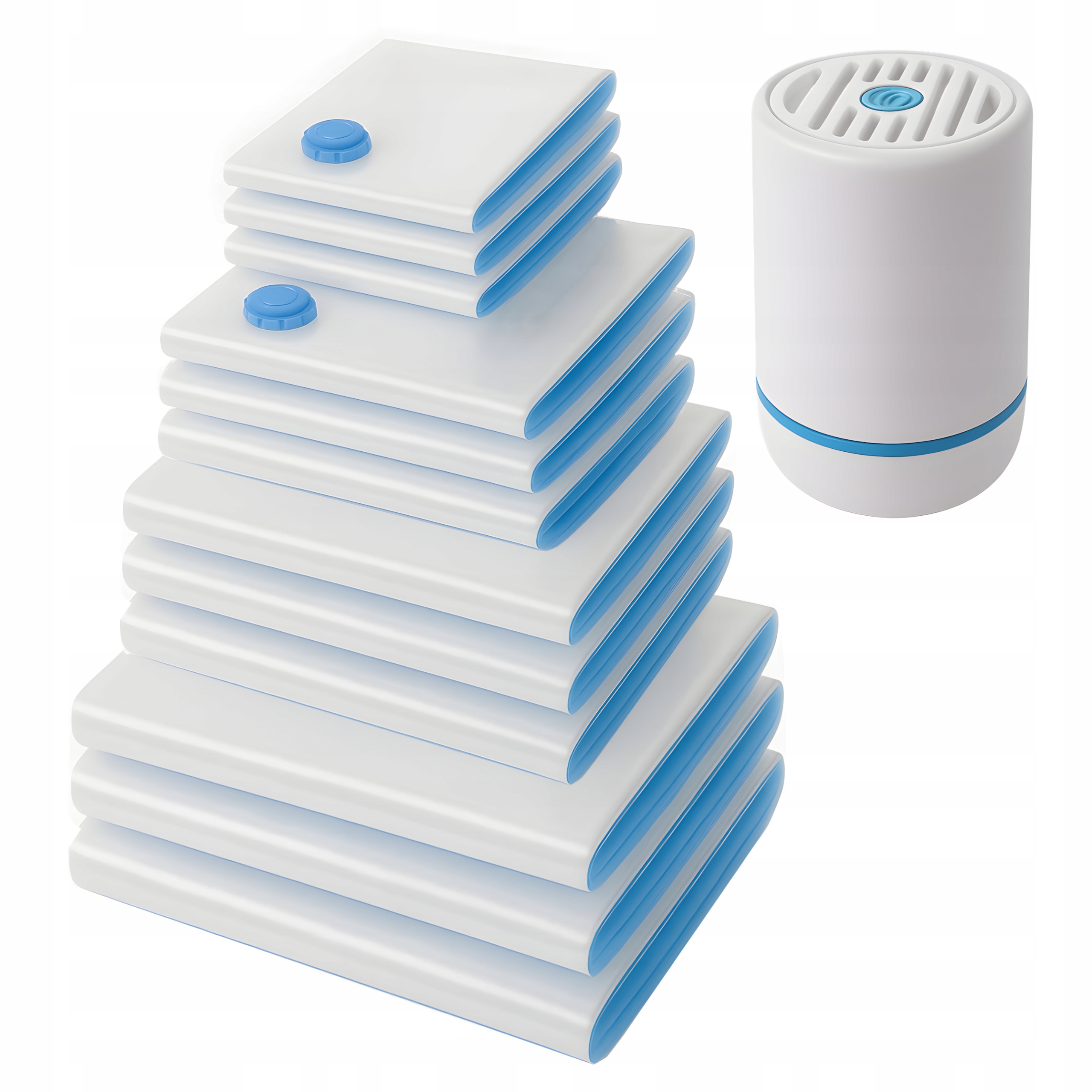 Levně 12 x Vakuové sáčky na Povlečení Deky Oblečení 40-80 cm Elektrická pumpa