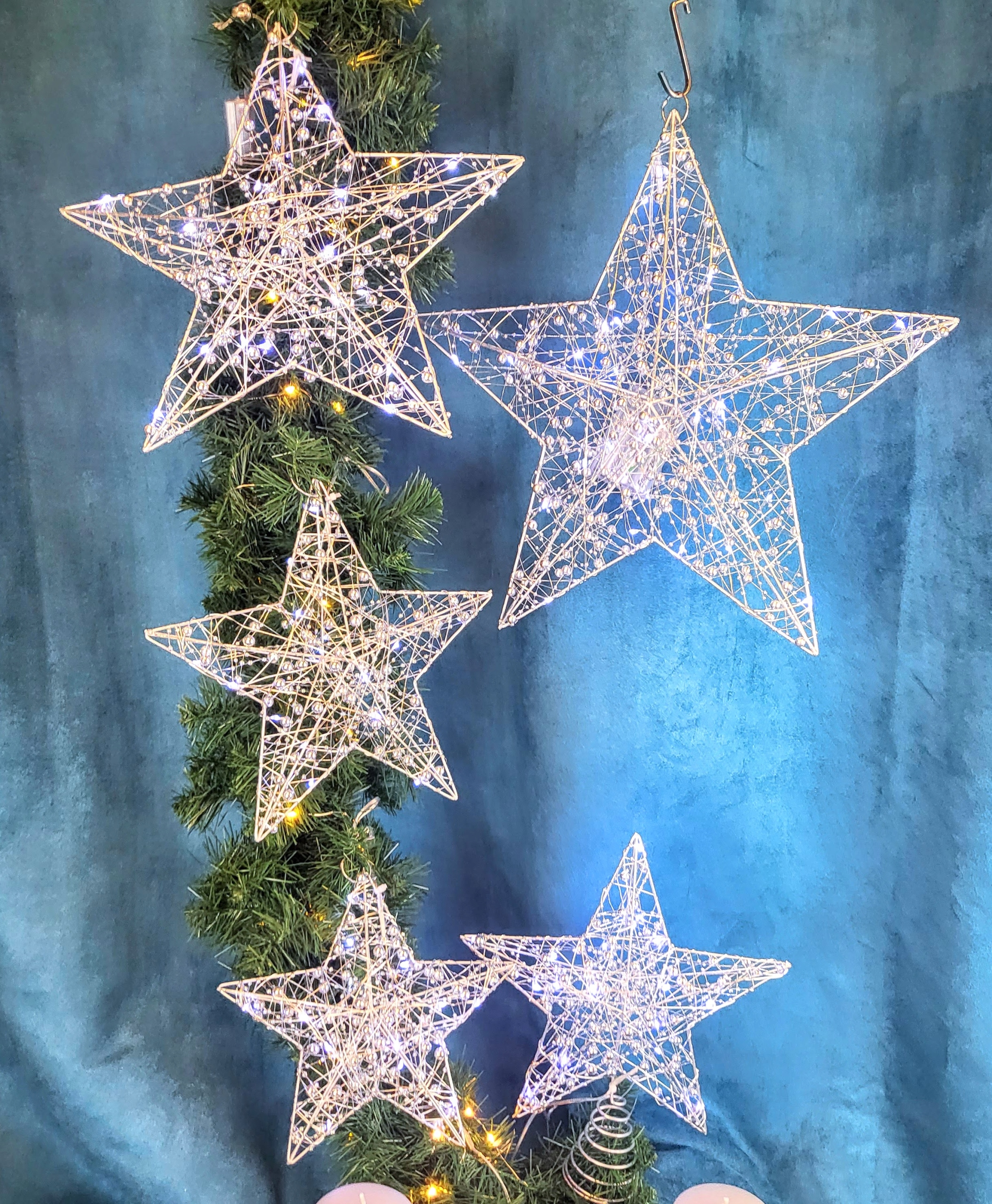 WISZĄCA OZDOBA SREBRNA GWIAZDA LED 40CM Rodzaj iluminacji śnieżynka