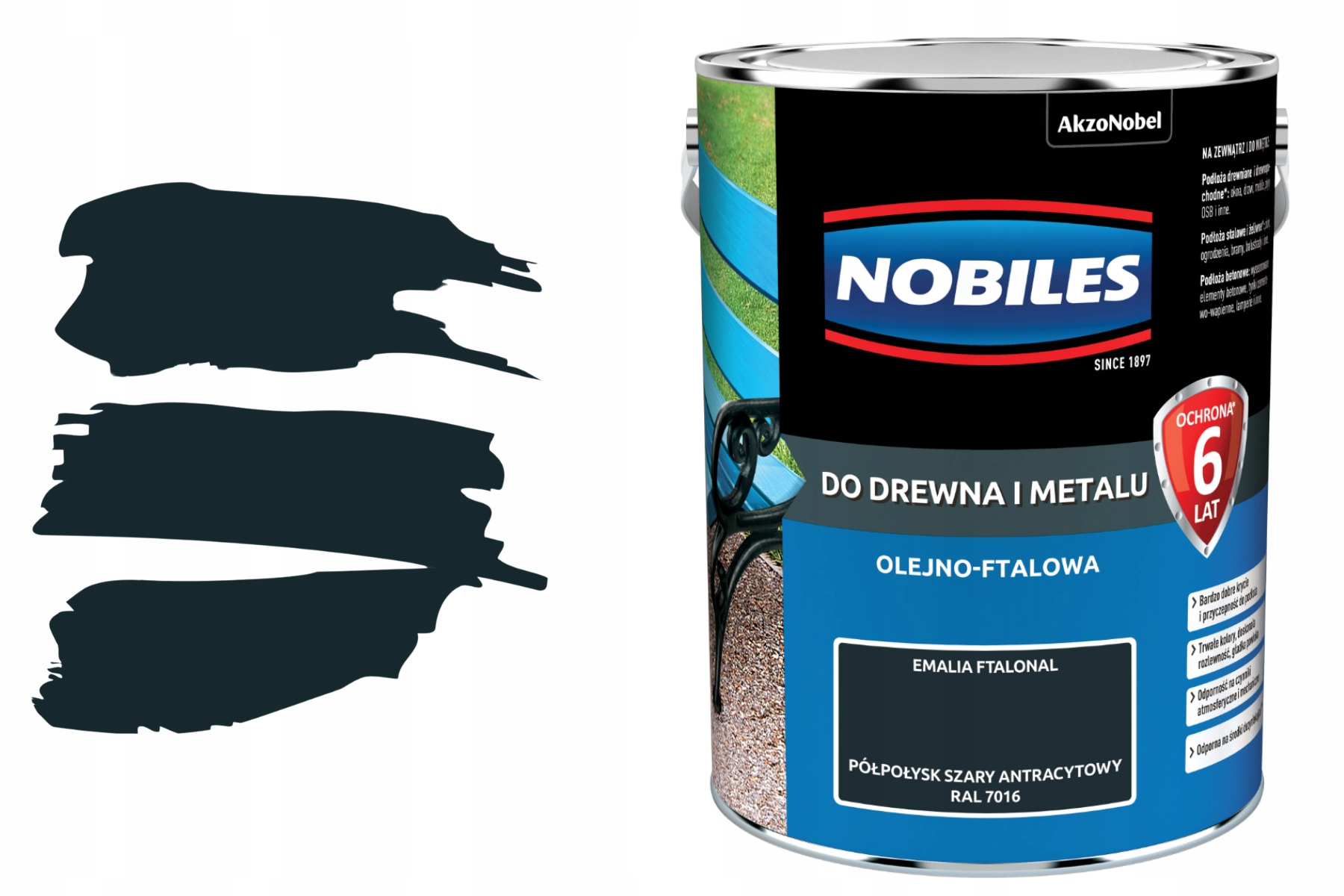 Ftalonal 5 L Sivý Antracitový Ral 7016 Pololesklý Nobiles