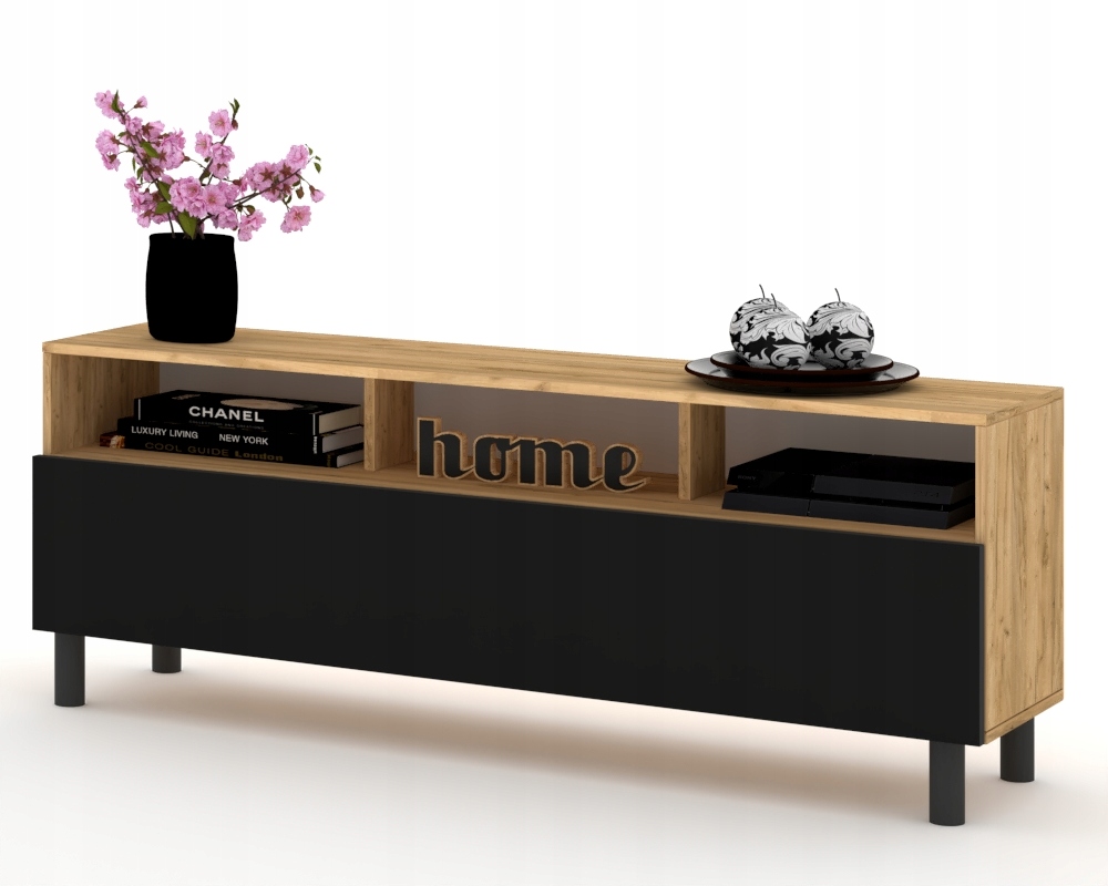 Stojící Rtv skříňka Play Heels Komoda Police Vitrína Craft Černá 160