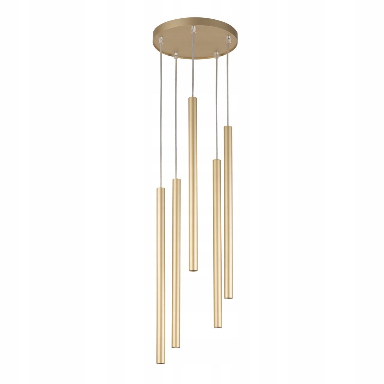 Lampa Wisząca Do Salonu Okrągła Tuby Rurki Laser Sigma Sopel 33627 Złoty