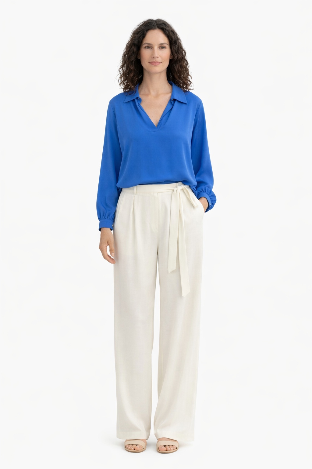 Zelené Palazzo Kalhoty Se Zavazováním V Pase S/m I4A