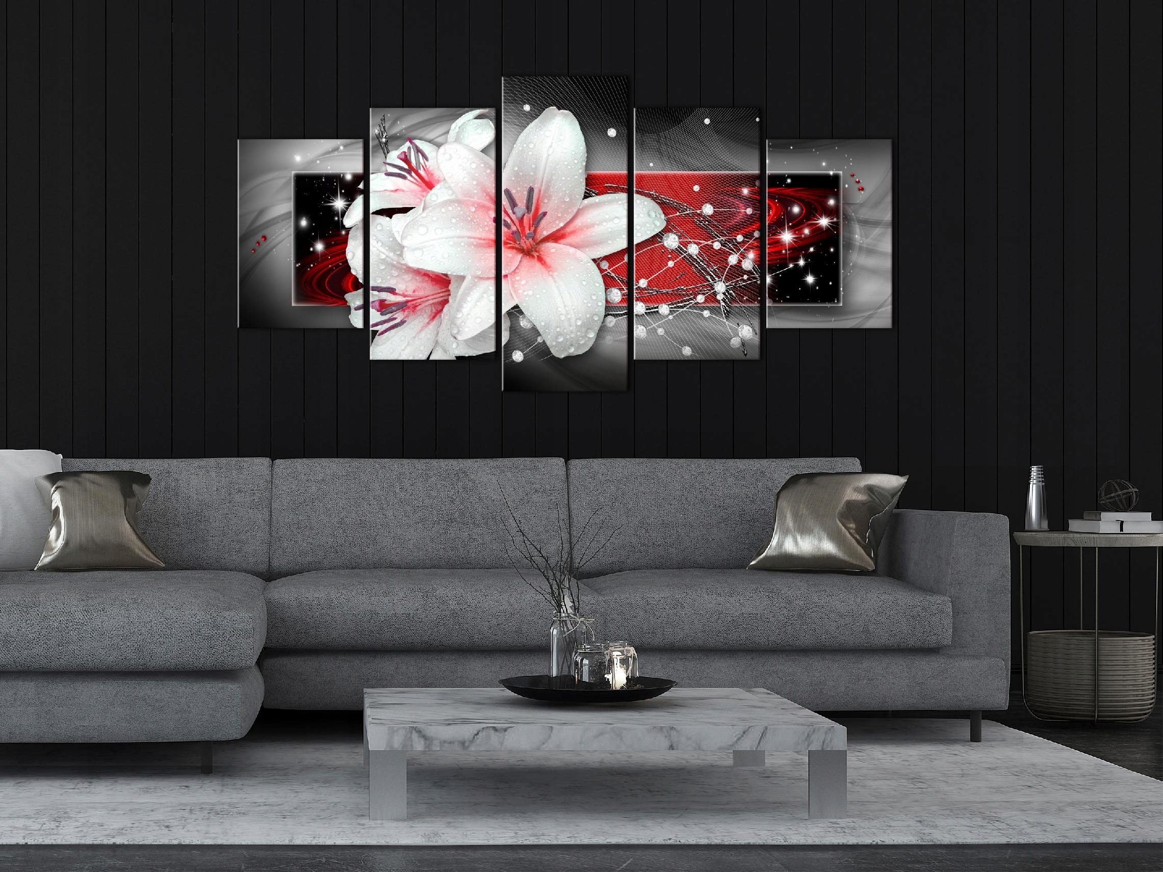 OBRAZ ABSTRAKCJA KWIATY 200x100cm b-A-0616-b-m Marka Murando