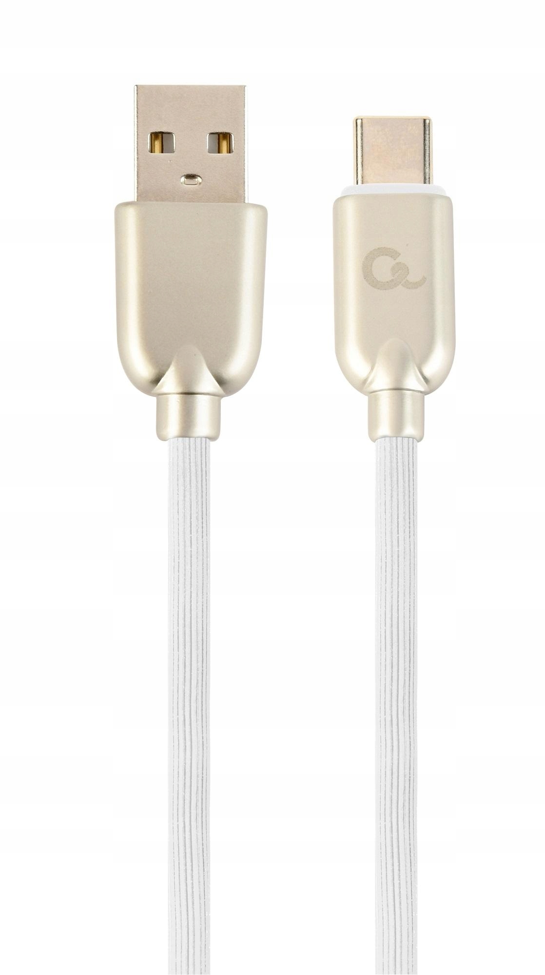 Kabel Usb 2.0 typ C (am/cm) 1m oplot gumowy biały Gembird